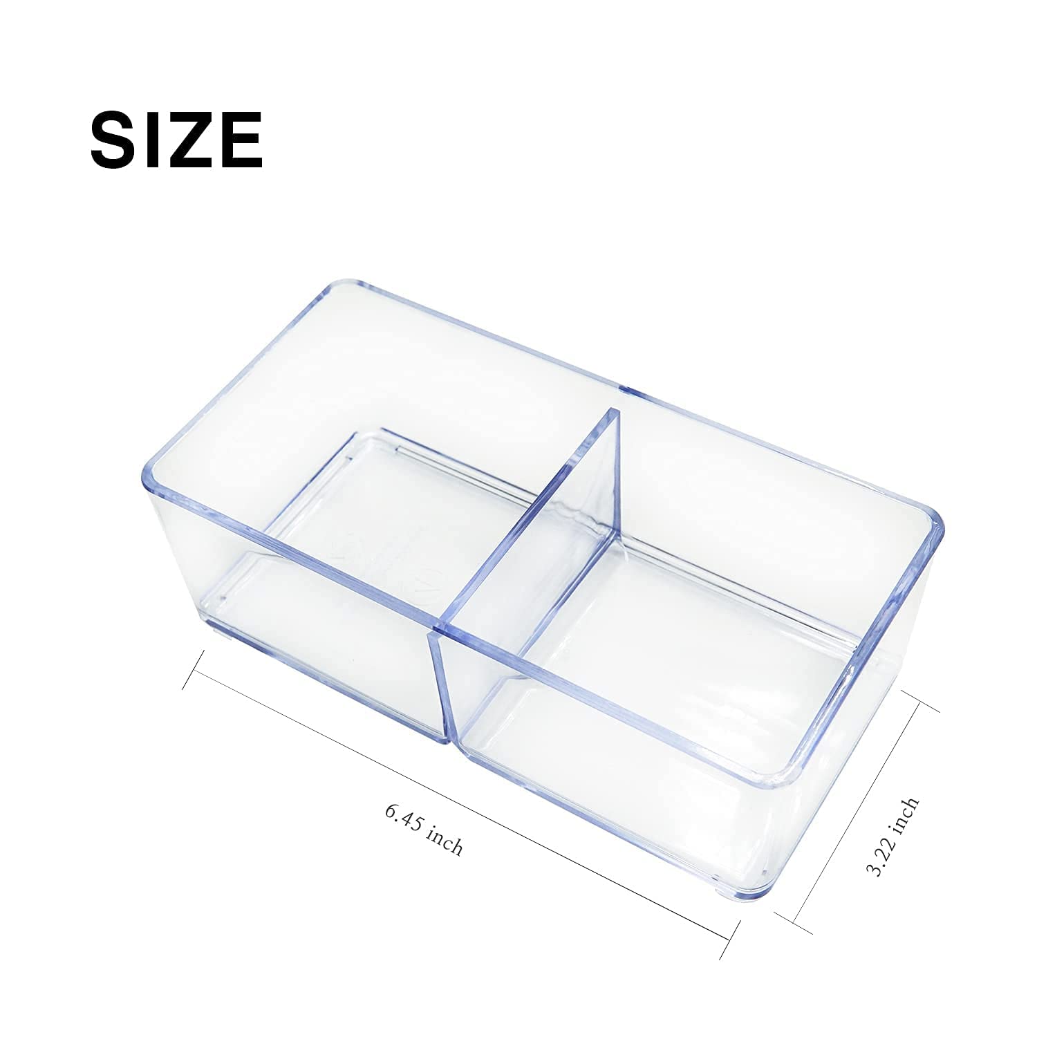 Carrotez 2-Tier Clear Plastic Drawer Organizer for Makeup Storage, Bathroom Essentials, Office Desk & Vanity Organization - Perfect for Cosmetics, Jewelry, Stationery and Small Item Storage