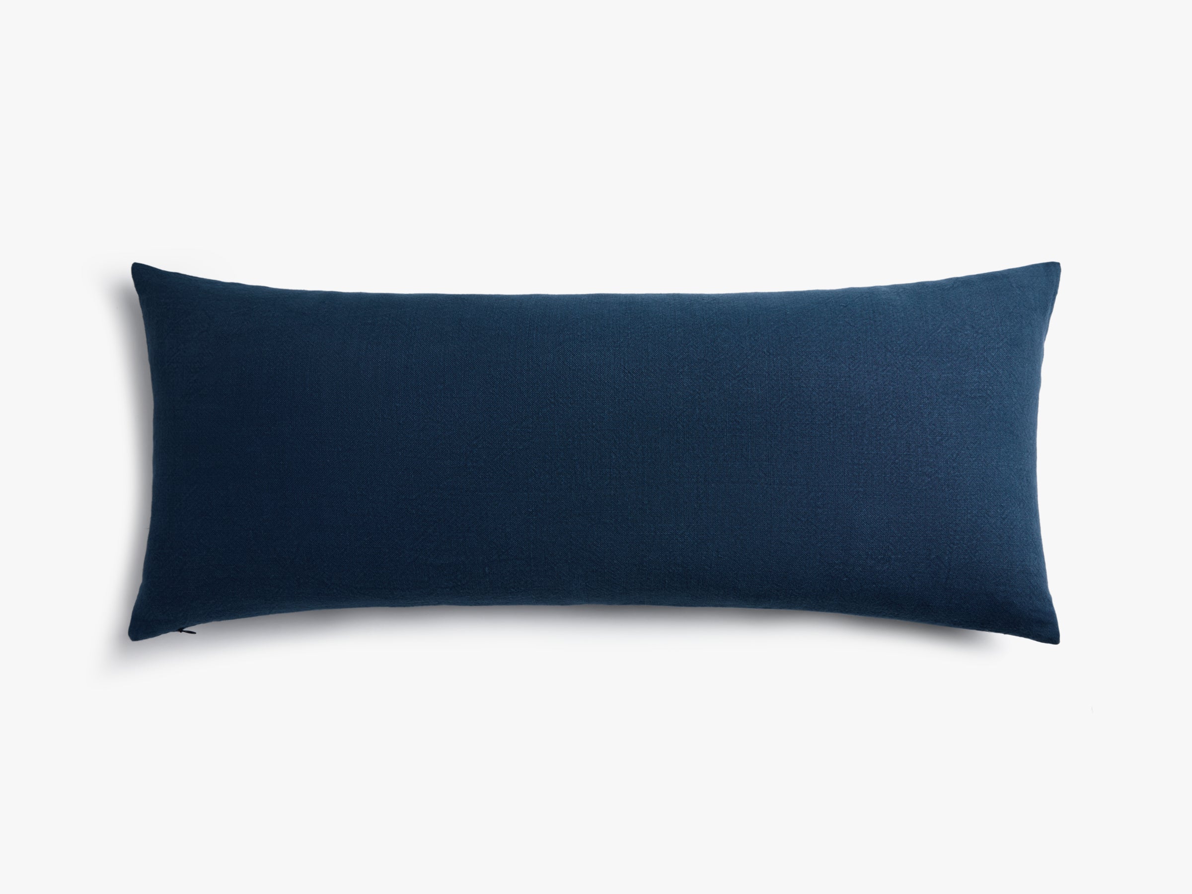 Vintage Linen Lumbar Pillow Cover - Navy Blue Decorative Cushion Case for Sofa, Bed & Home Decor | Farmhouse & Coastal Style Throw Pillow Cover