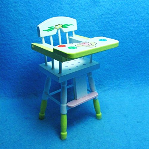 Miniature Wooden Highchair in Clown Design - Perfect for Dollhouse, Fairy Garden & Home Decor | Durable Handcrafted Doll Accessory for Indoor & Outdoor Play