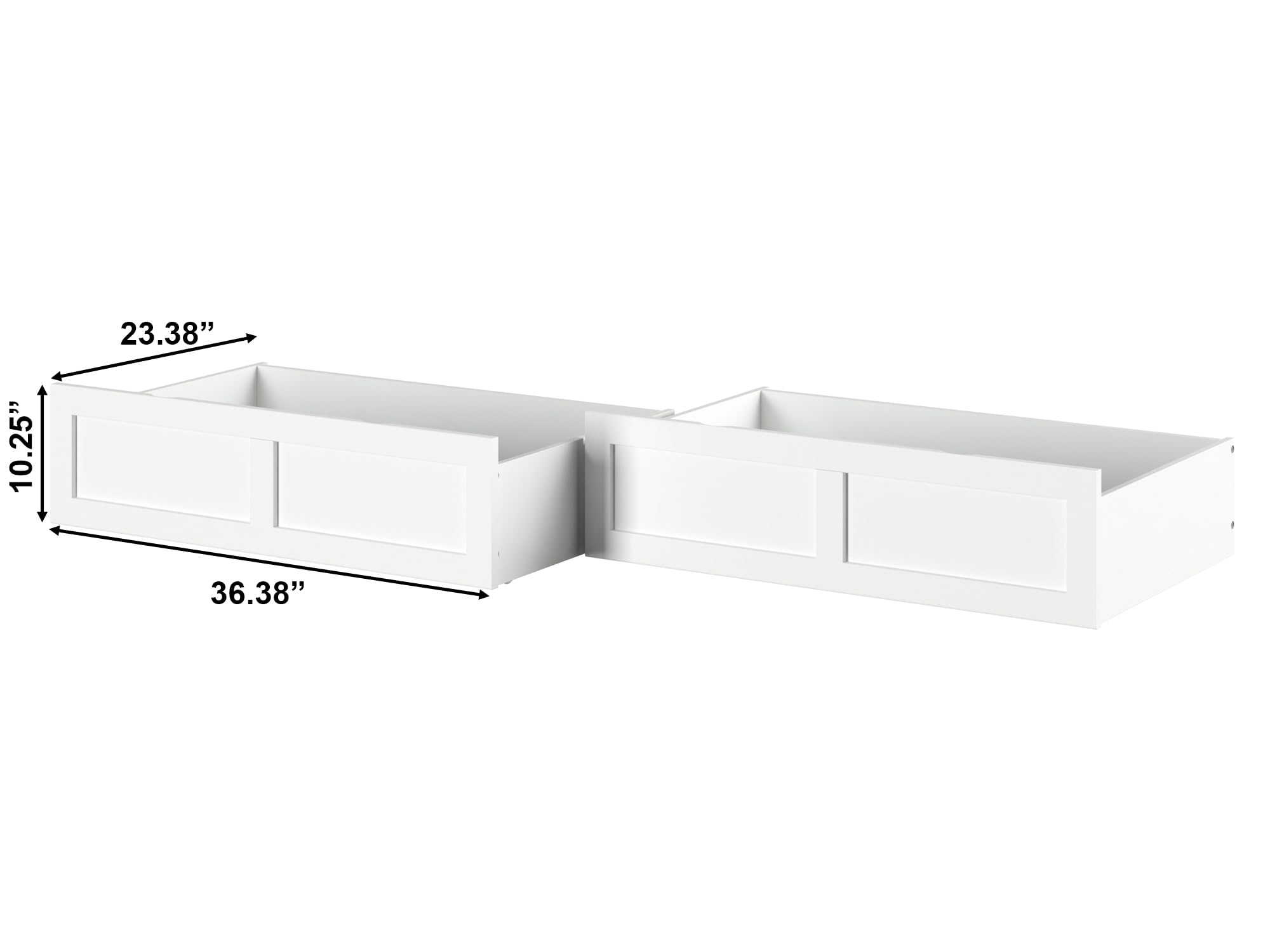 AFI 2-Piece Underbed Storage Drawers for Twin/Full Beds - White | Space-Saving Bedroom Organization for Clothes, Blankets & Seasonal Items