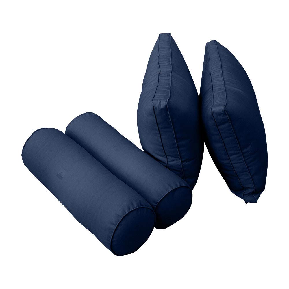 Prolinemax SLIPCOVER ONLY - S2 Outdoor Daybed Mattress Bolster Backrest Cushion Covers with Piped Trim for Twin-XL Size (AD101) | Perfect for Patio, Poolside & Garden Furniture Protection