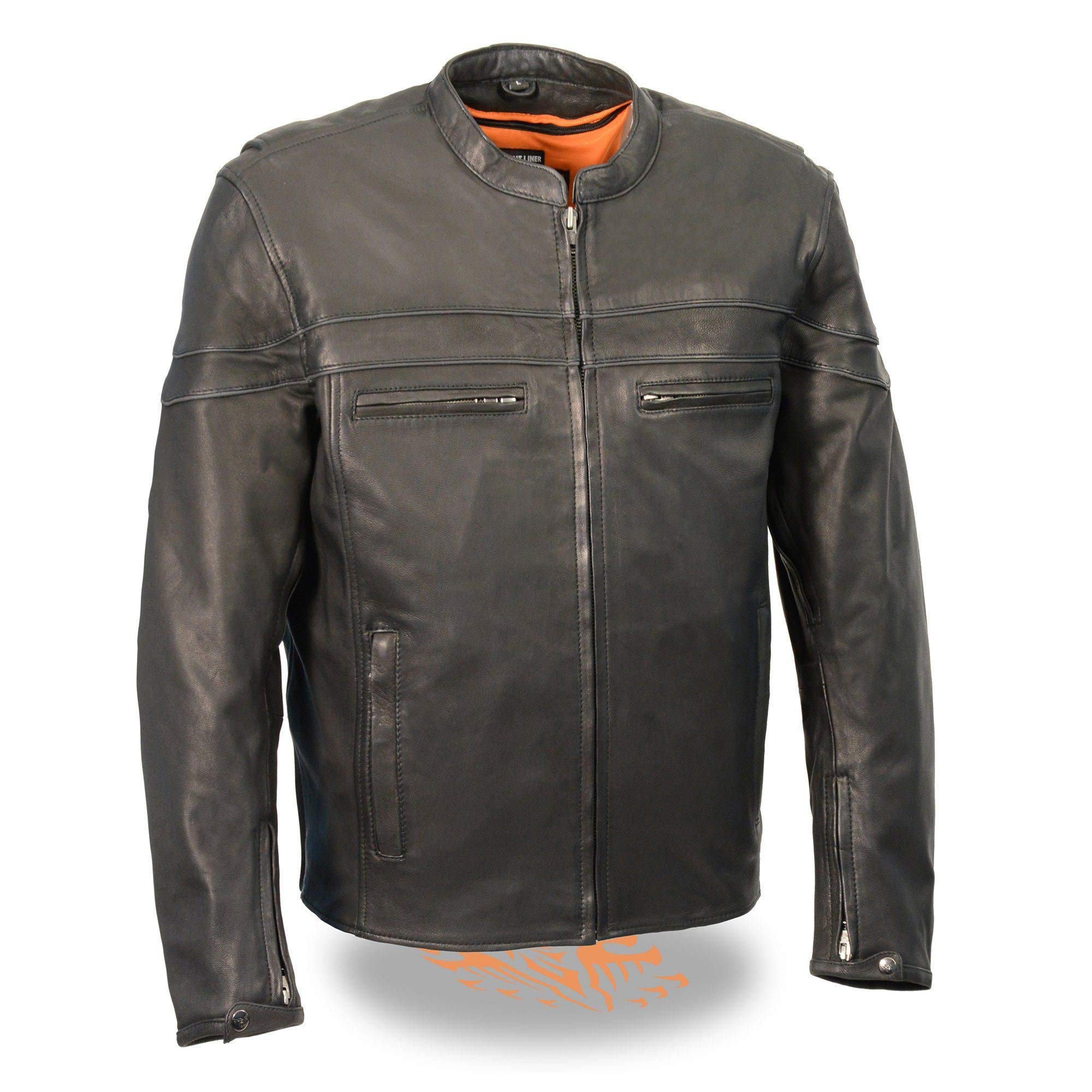 Milwaukee Leather Men's Lightweight Sporty Scooter Crossover Jacket Black MLM1525 - Perfect for Motorcycle Riding, Commuting & Outdoor Adventures