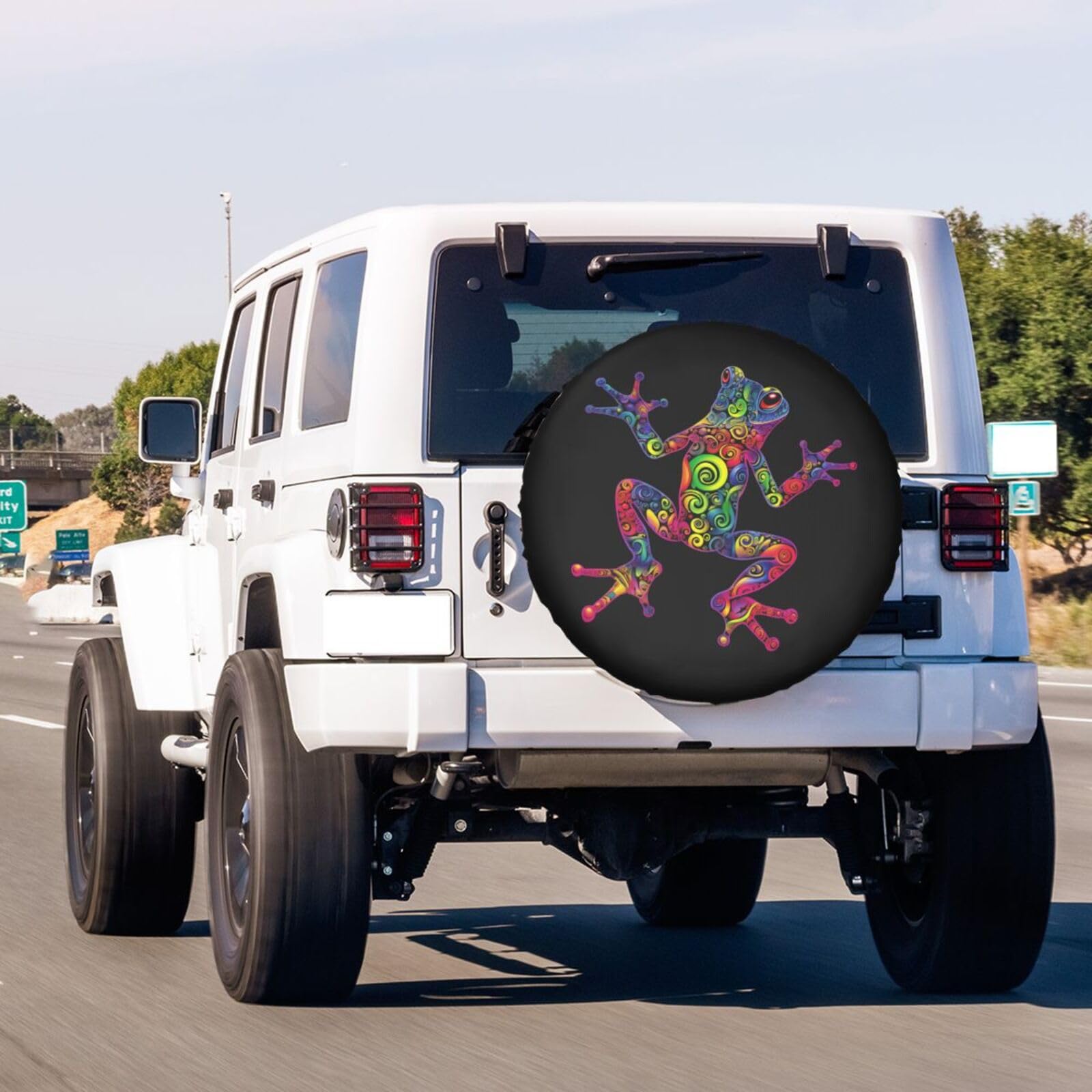 Boho Frog Tree Spare Tire Cover - 17 Inch Dust-Proof Wheel Protector for Trailer, RV, SUV & More | Perfect for Outdoor Adventures & Road Trips