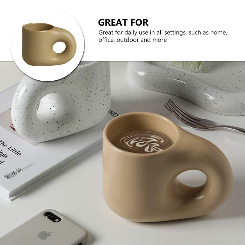 VOSAREA 1-Piece Decorative Ceramic Coffee Mug - 12oz Insulated Tea Cup for Hot & Cold Drinks, Milk, Breakfast - Perfect for Home, Office, Kitchen & Gift Giving