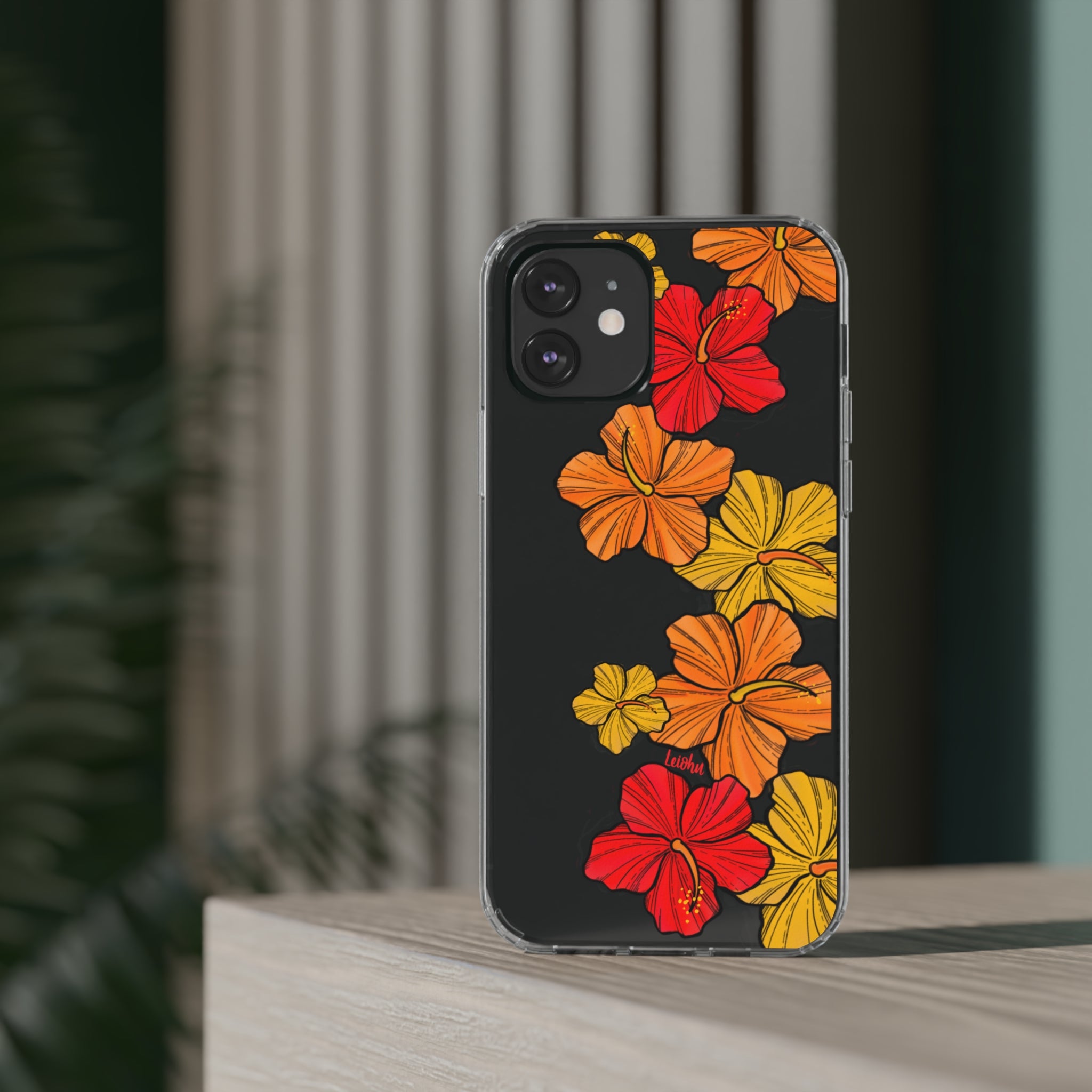 Hibiscus Retro Clear Phone Case - Durable Protective Cover for iPhone & Samsung - Floral Design for Stylish Protection | Perfect for Everyday Use, Travel & Gifting