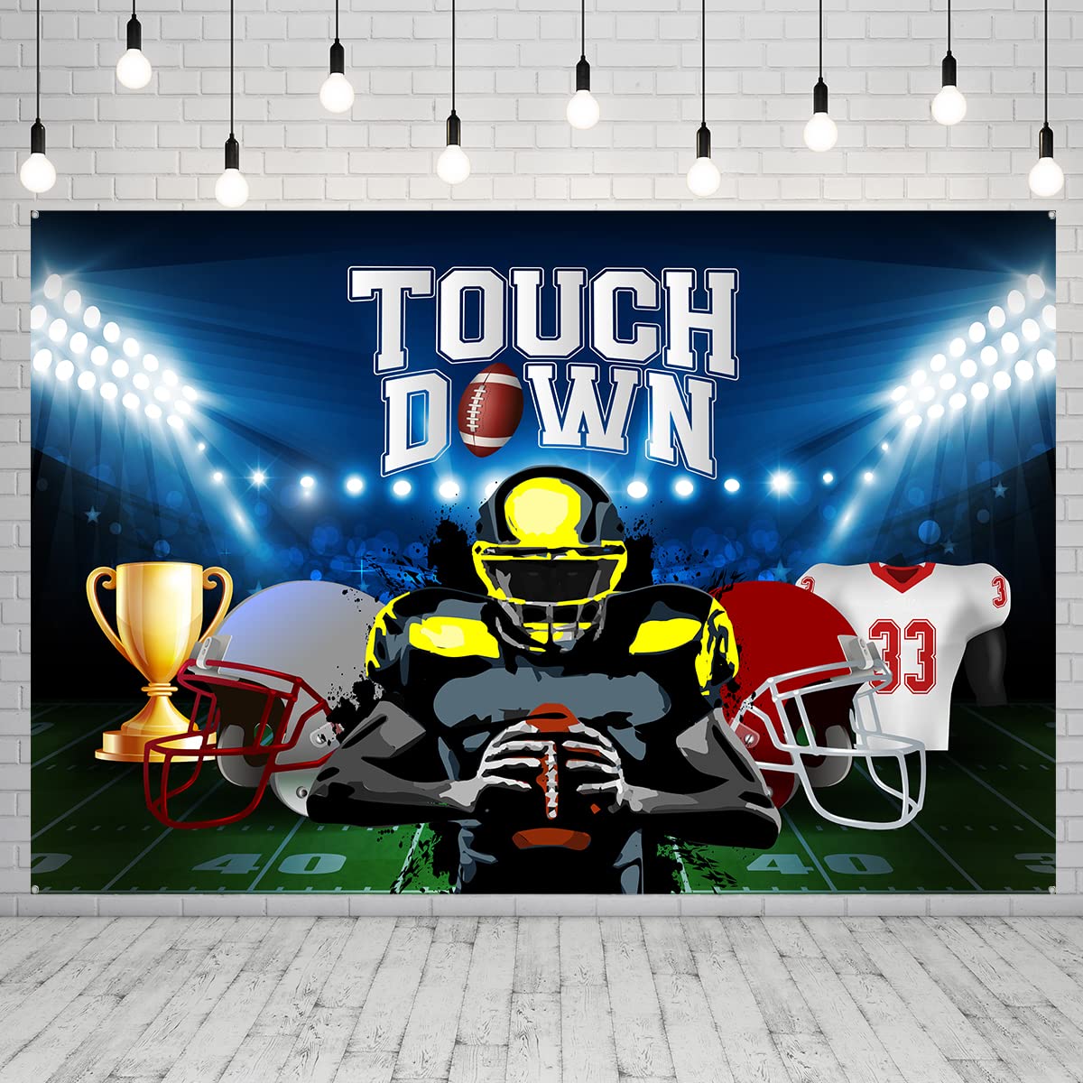 Football Party Decorations - Touchdown Backdrop Banner, Themed Background & Photo Props for Boys Birthday | Perfect for NFL Game Day, Super Bowl Parties & Sports-Themed Celebrations