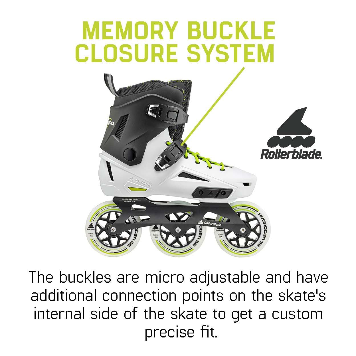 Rollerblade Lightning 110 Unisex Adult Urban Inline Skates - White & Black for Fitness, Commuting & Outdoor Recreation