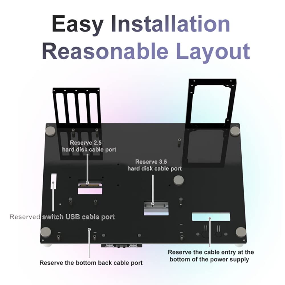 EDDIY Acrylic Open ATX PC Test Bench Case - DIY Computer Chassis for Motherboard Overclocking & Modding | Perfect for PC Builders, Hardware Testing & Gaming Rigs