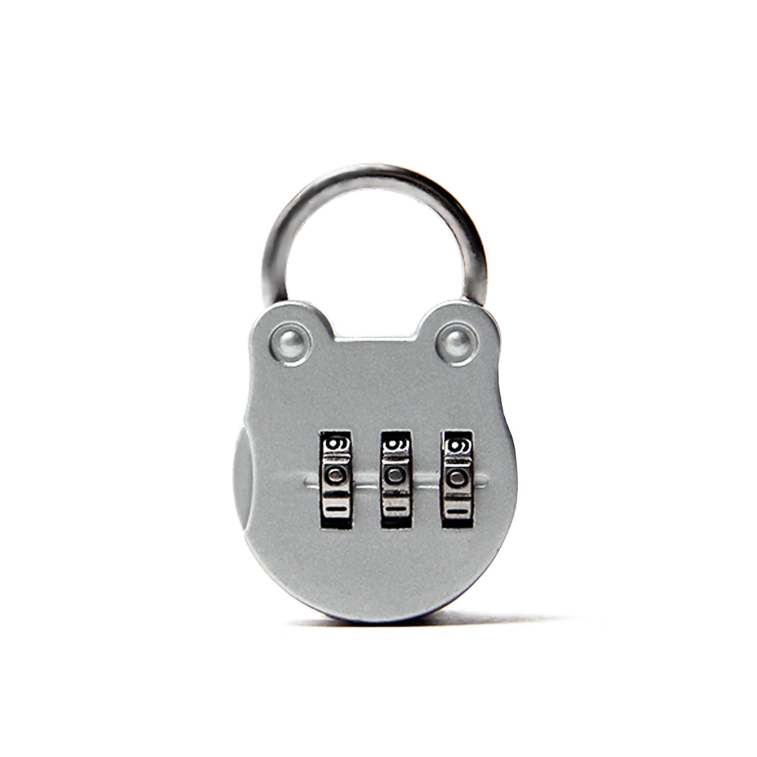 MroMax 3 Digit Combination Padlock - Resettable Zinc Alloy Safe Lock with Key Backup - Mini Security Lock for Luggage, Gym Lockers, School Lockers & Storage Boxes (1 Pack, White)
