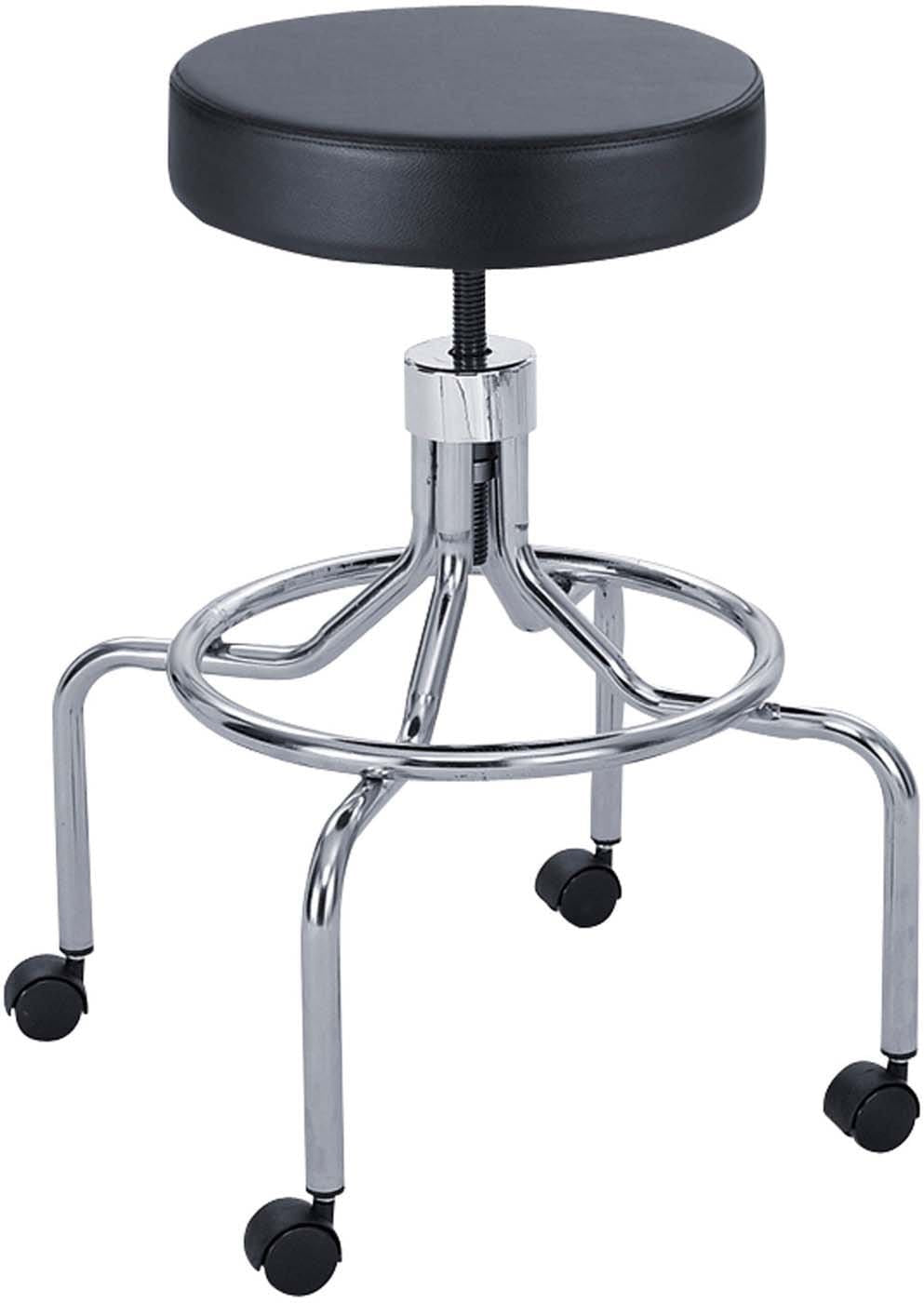 Safco® 3433BL Black Lab Stool with High Base & Screw Lift - Adjustable Height for Laboratories, Workbenches & Industrial Workspaces