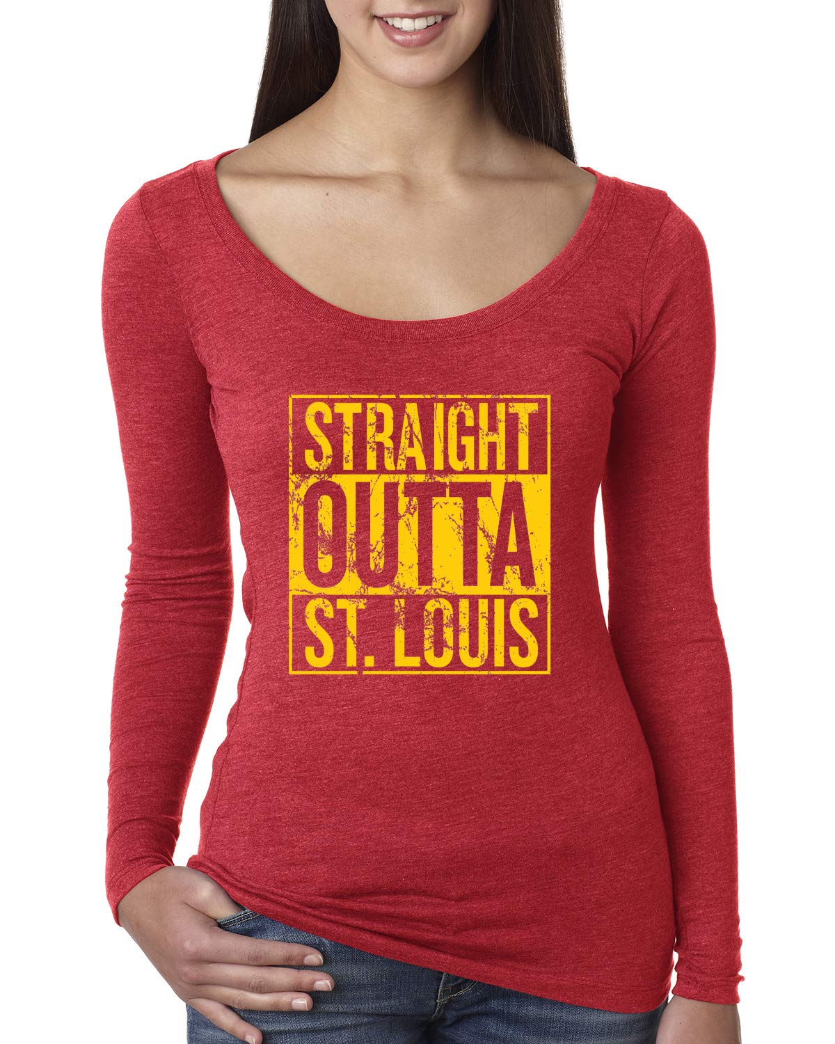 Wild Bobby Straight Outta Hometown Pride Fantasy Baseball Fans | Women's Sports Fan Scoop Long Sleeve Top for Baseball Games & Casual Wear