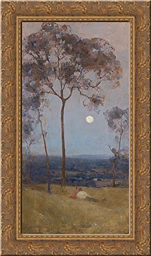 Arthur Streeton 24x14 Gold Ornate Wood Framed Canvas Art - 'Above Us The Great Grave Sky' - Premium Wall Decor for Living Room, Bedroom & Office