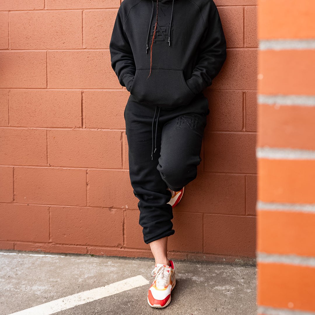 Premium Embroidered Champion Joggers for Men - Black Athletic Sweatpants for Gym, Running & Casual Wear