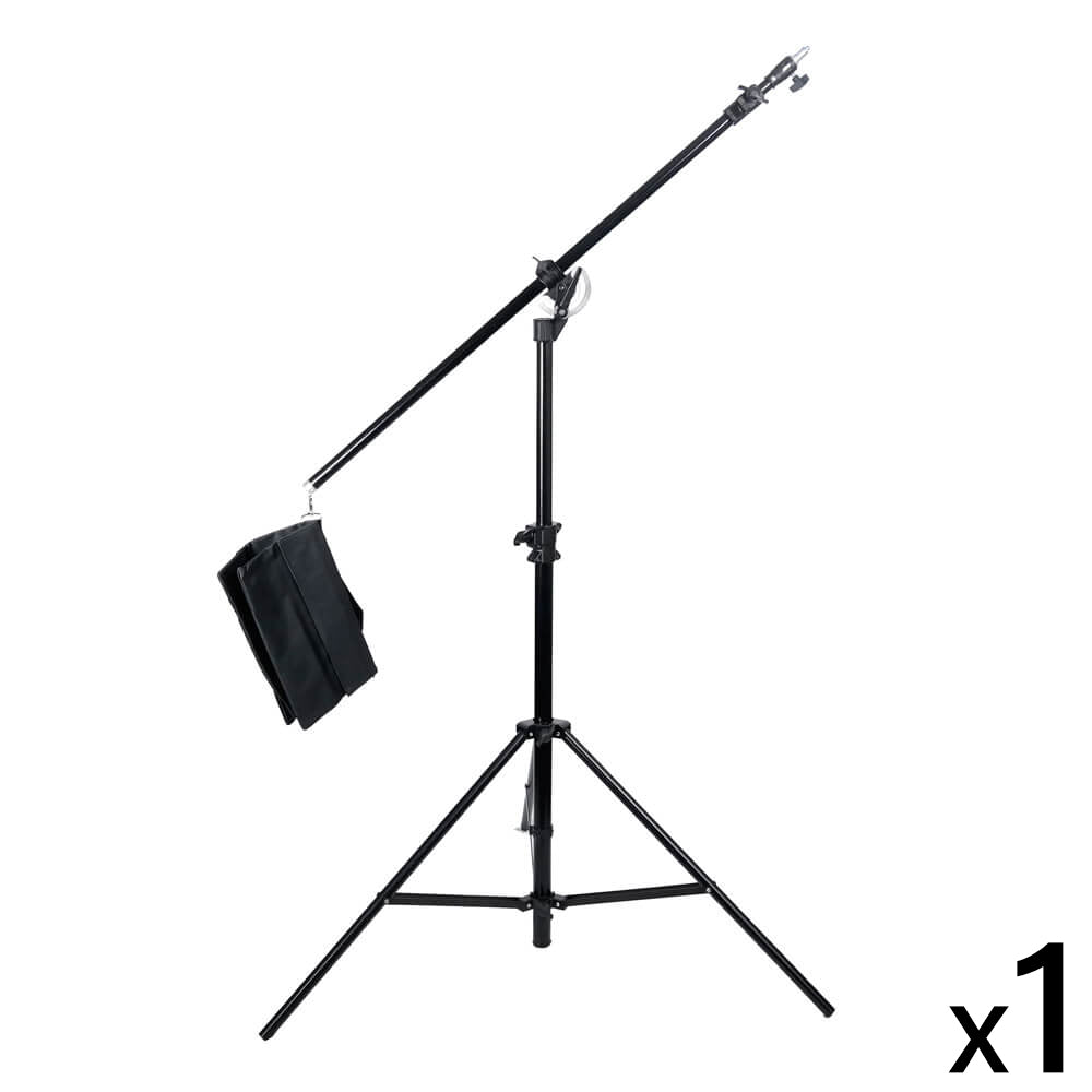 2 in 1 Compact Heavy Duty Reclined Combi Boom Stand - Professional Microphone Stand for Studio Recording & Live Performances - Perfect for Singers, Podcasters & Musicians