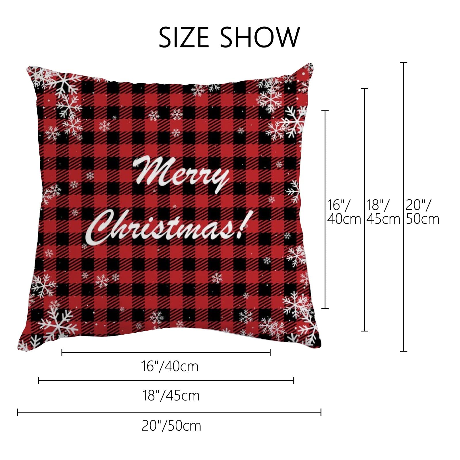 Vantaso Christmas Buffalo Plaid Red Pillow Covers 2 Pack - 18x18 Inch Decorative Throw Pillow Cases for Sofa, Couch & Bedroom - Festive Winter Holiday Home Decor (Perfect for Christmas, Living Room & Seasonal Decorations)