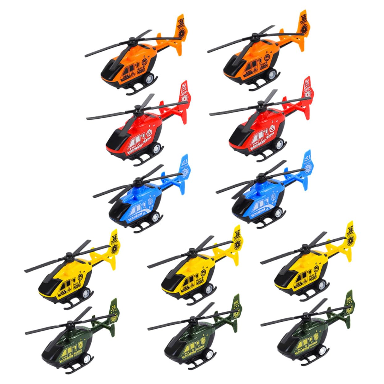 12-Piece Remove Helicopter Toy Set - Flying Aircraft Models for Kids & Toddlers | Inertial Helicopter Toys with ABS Material | Great for Birthday Gifts, Party Favors & Outdoor Play