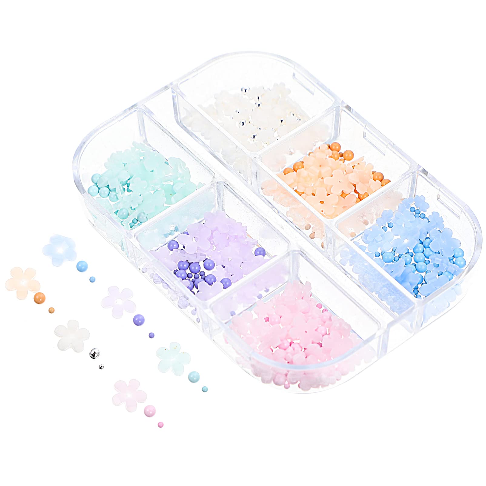 3D Macaron Color Nail Flowers Rhinestones - Black Decor 1 Box DIY Nail Art Charms for Manicure, Jewelry Making & Nail Design | Perfect for Home Salon, Party Nails & Gift Giving