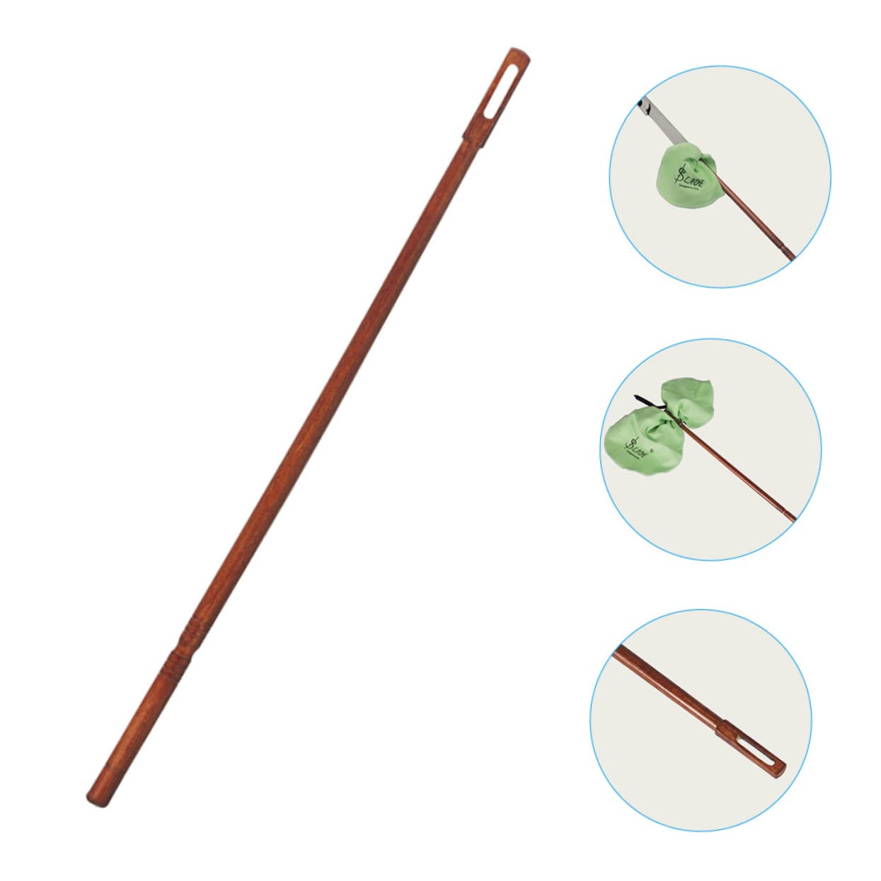 Premium Saxophone & Clarinet Cleaning Swab - Solid Red Wood Flute Cleaner for Woodwind Instruments | Perfect for Professional Musicians & Students