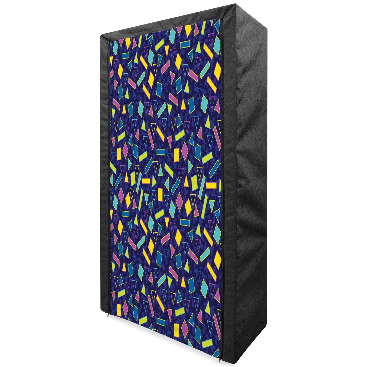 Vibrant Retro 80s Memphis Style Portable Fabric Wardrobe - 33.5