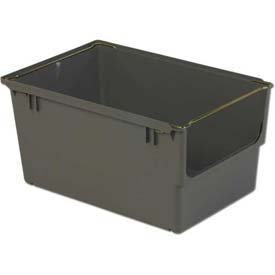 Lewis Bins NBS2415-12 Heavy Duty Shelf Bin - 15.63 x 23.5 x 12 Inches, Gray Storage Container with Bail Handle - Perfect for Warehouse Organization, Retail Shelving, and Industrial Storage Solutions