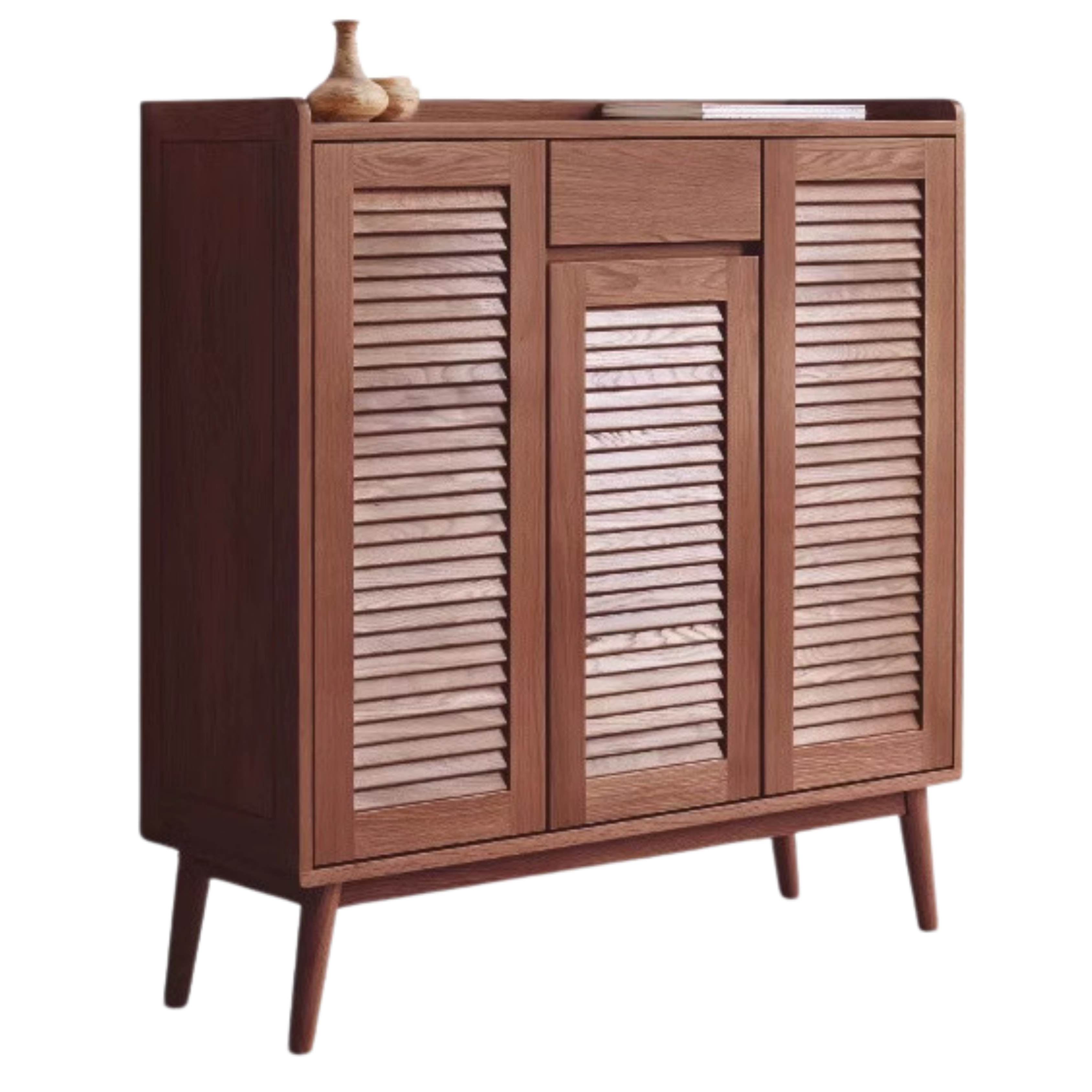 Solid Oak Wood Shoe Cabinet - Sturdy Entryway Storage Organizer for Shoes, Boots & Accessories | Perfect for Hallway, Closet & Mudroom Organization
