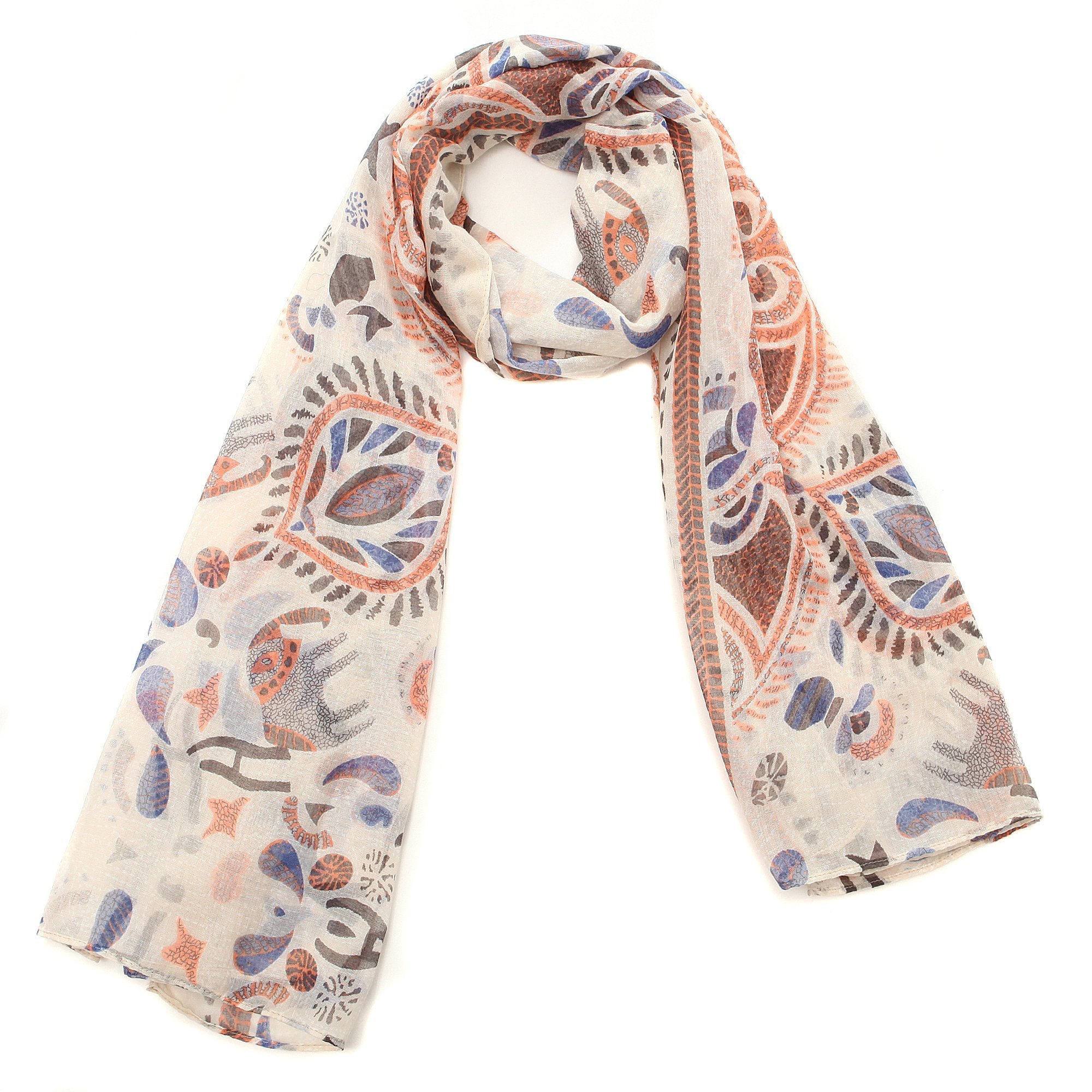 Richie House Elephant Print Scarf RH0472 - Stylish & Soft Fashion Accessory for Women, Perfect for Winter, Fall, and Gift Giving