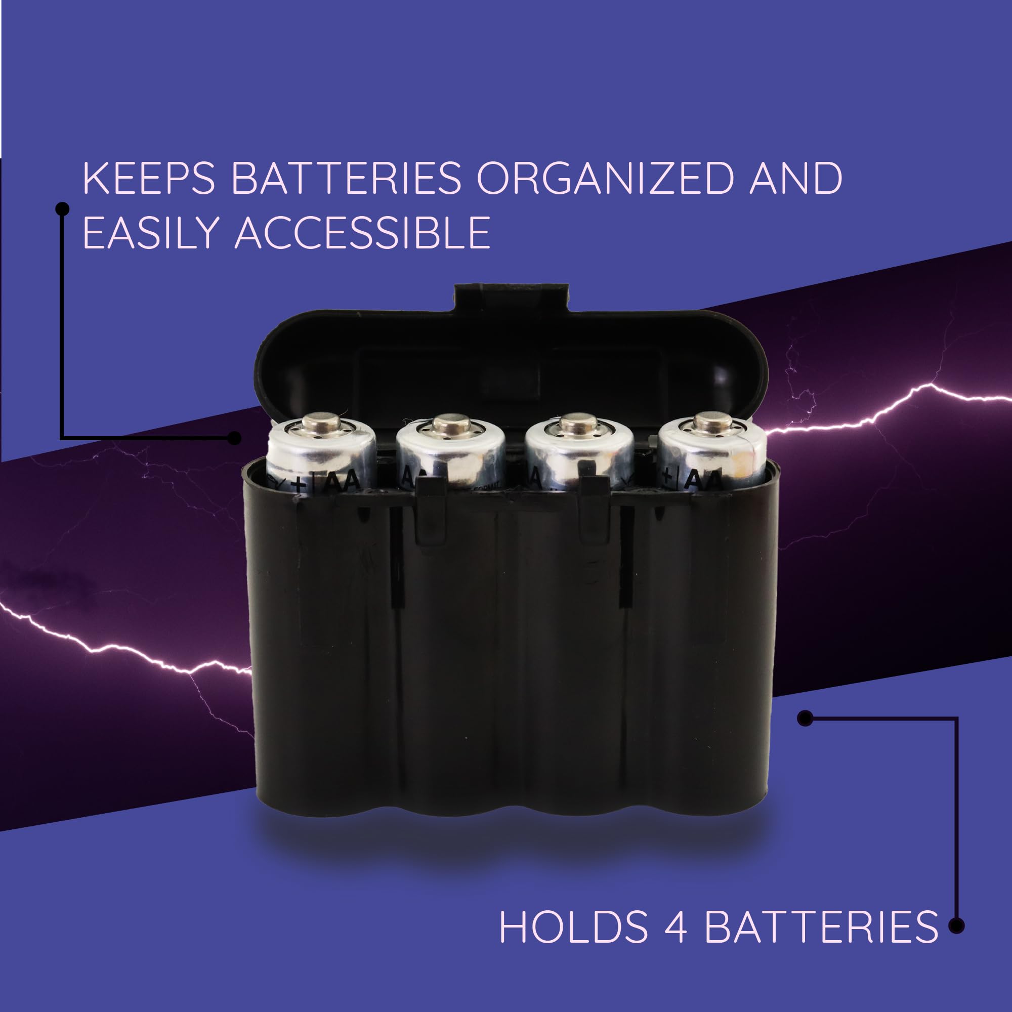 20 Pack Black Plastic AA AAA Battery Storage Cases - Organize and Protect Your Batteries for Home, Office, and Travel Use
