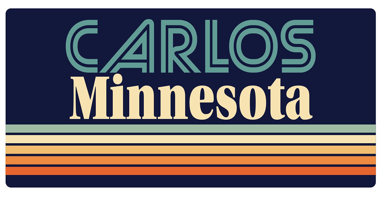 Carlos Minnesota 5 x 2.5-Inch Retro Fridge Magnet - Vintage Style Decorative Refrigerator Magnet for Home, Office & Dorm Room Decor