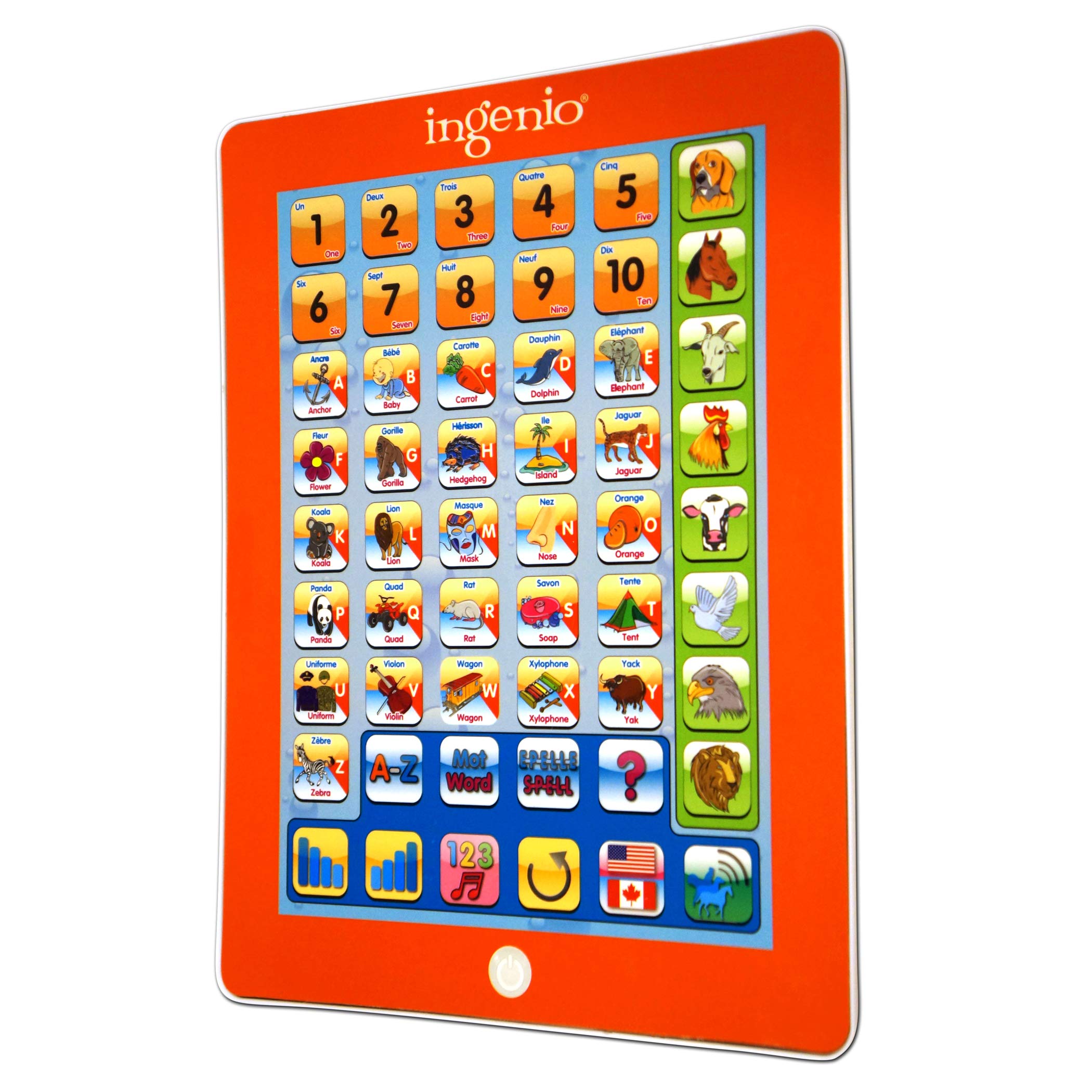 Ingenio Smart Play Pad - Interactive Learning Tablet for Kids (English & French) | Educational Toy for Toddlers & Preschoolers | Model 59213 | Perfect for Home, Classroom & Travel Learning Activities