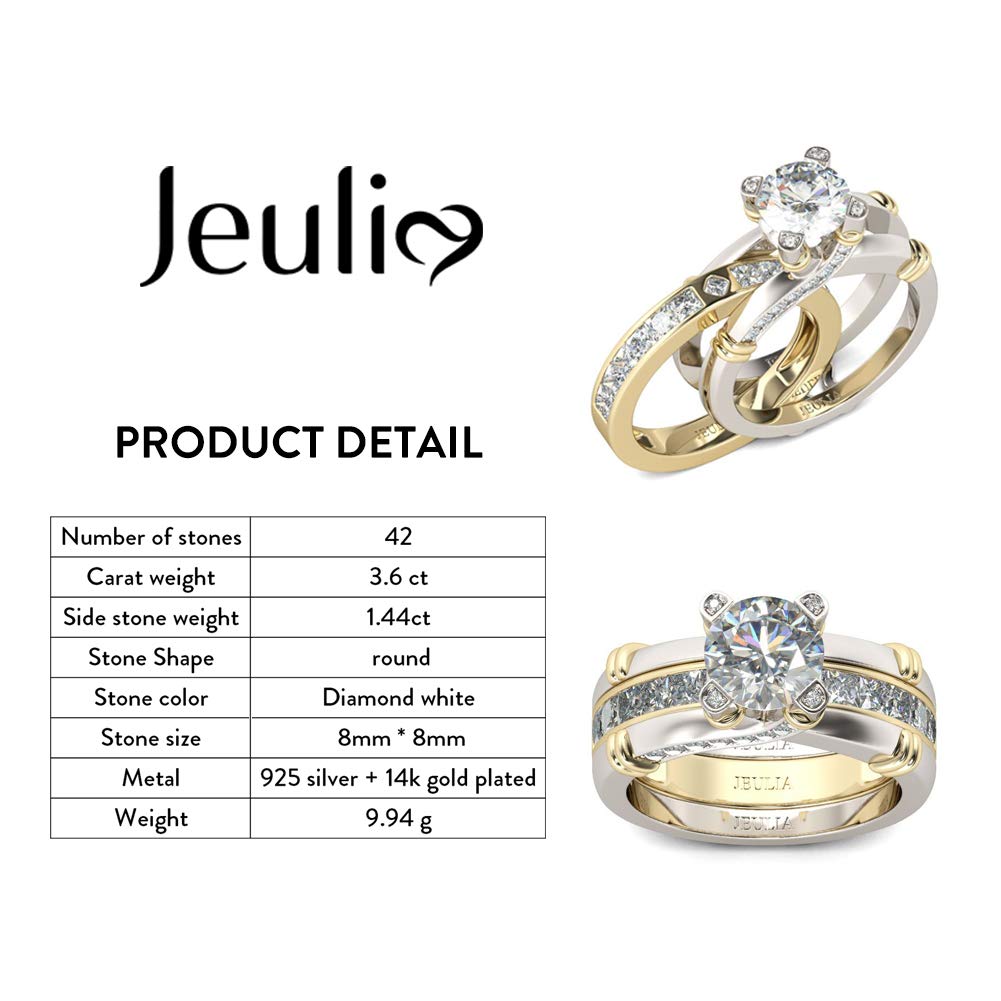 Jeulia Diamond Band Rings for Women - Sterling Silver CZ Interchangeable Ring Sets, Wedding, Engagement, Anniversary, Promise, Bridal Jewelry - Perfect for Proposals, Bridal Parties, and Special Occasions