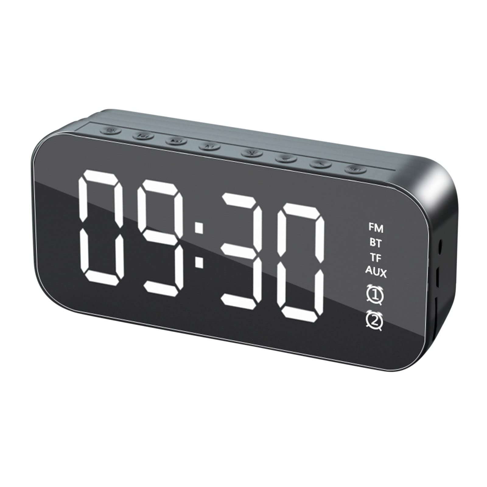 Wireless Bluetooth Alarm Clock Speaker - High Power Waterproof Portable Column Speaker with Subwoofer for PC, Computer, FM Radio | Perfect for Bedroom, Office, Outdoor Music Center