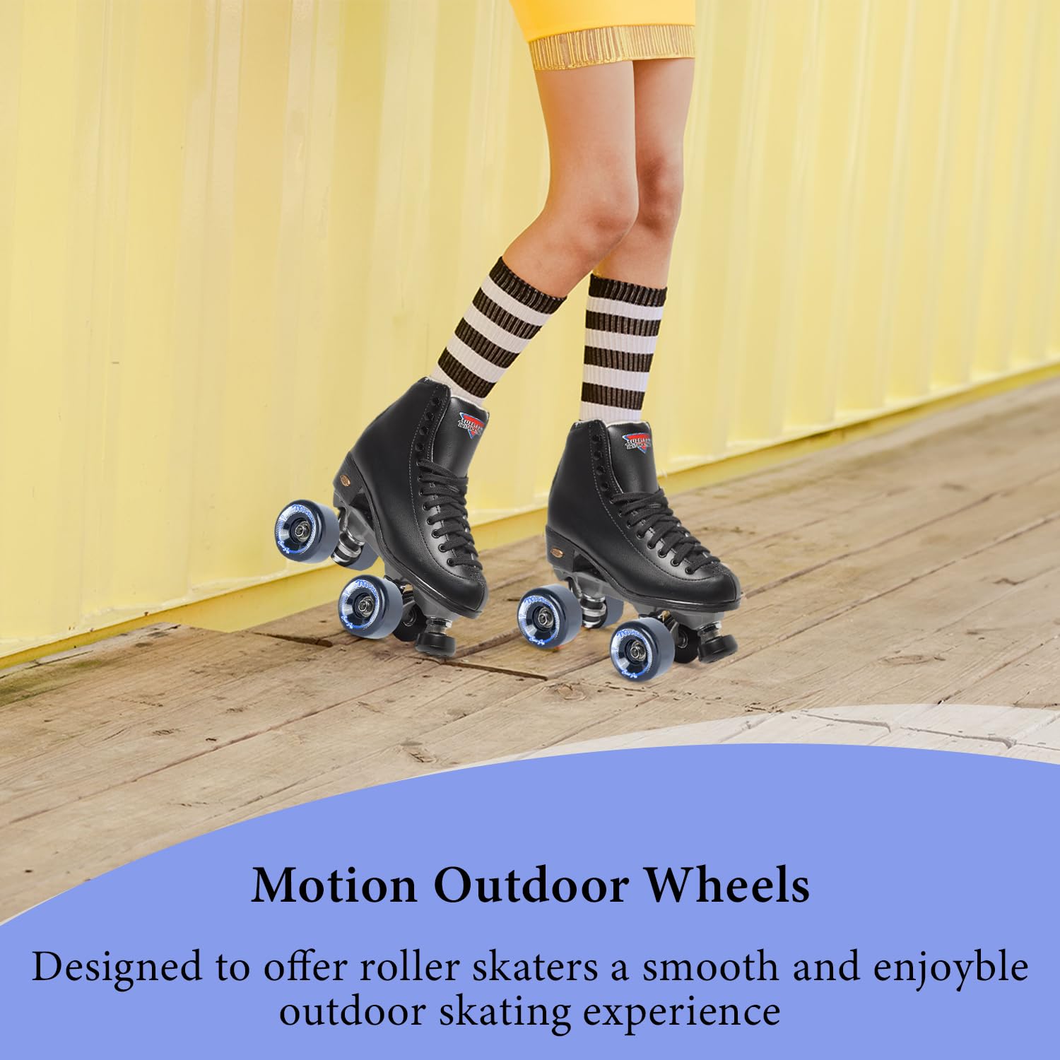 Sure-Grip Motion 78A Durometer Super Hi Rebound Urethane Outdoor Wheels - 62mm Diameter, Pack of 8 (Black) - Perfect for Outdoor Skating, Beginner Friendly, and Smooth Park Trails