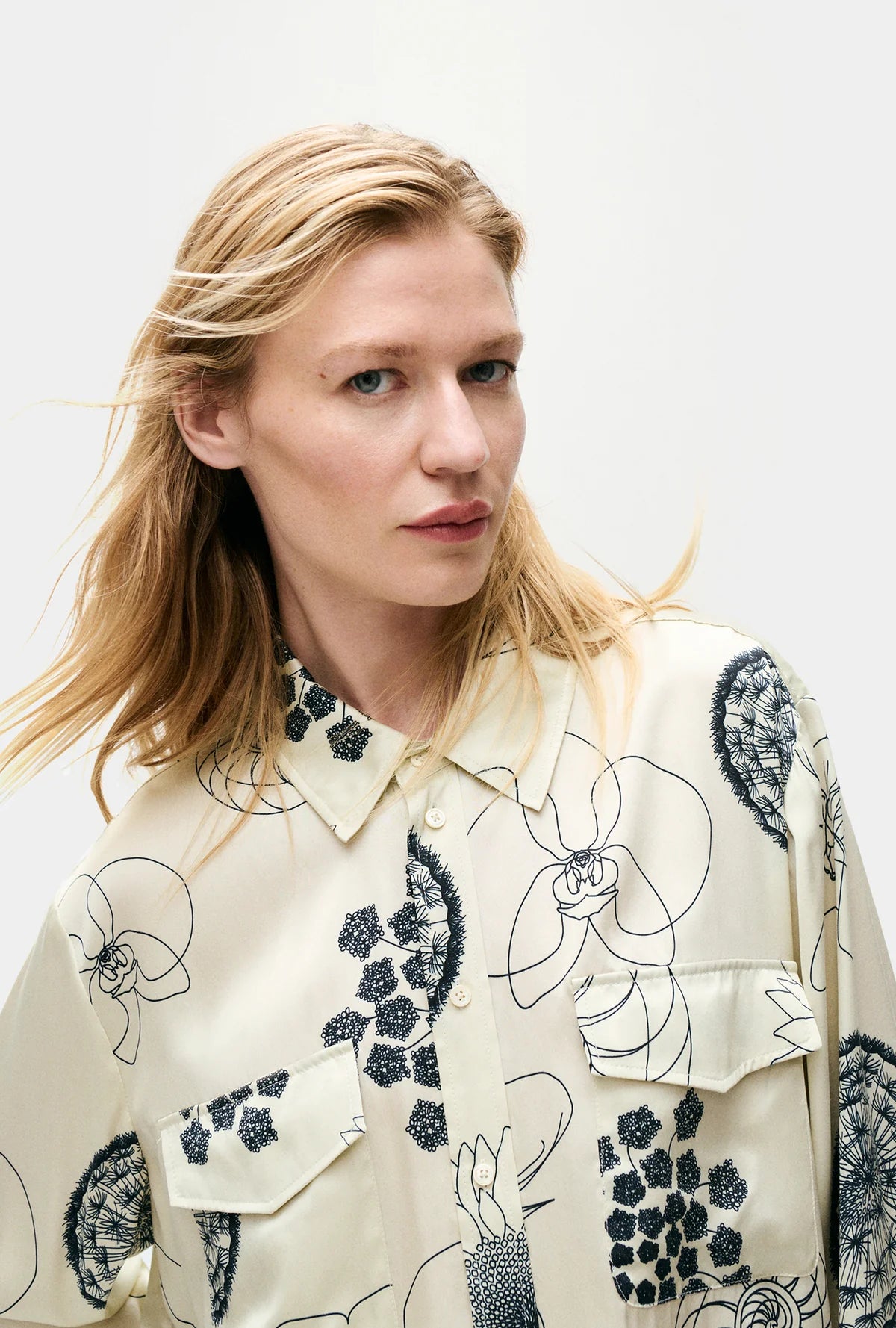 Fibonacci Boyfriend Shirt in Off White - Oversized Casual Button Down Shirt for Women - Perfect for Layering, Office Wear & Weekend Outfits