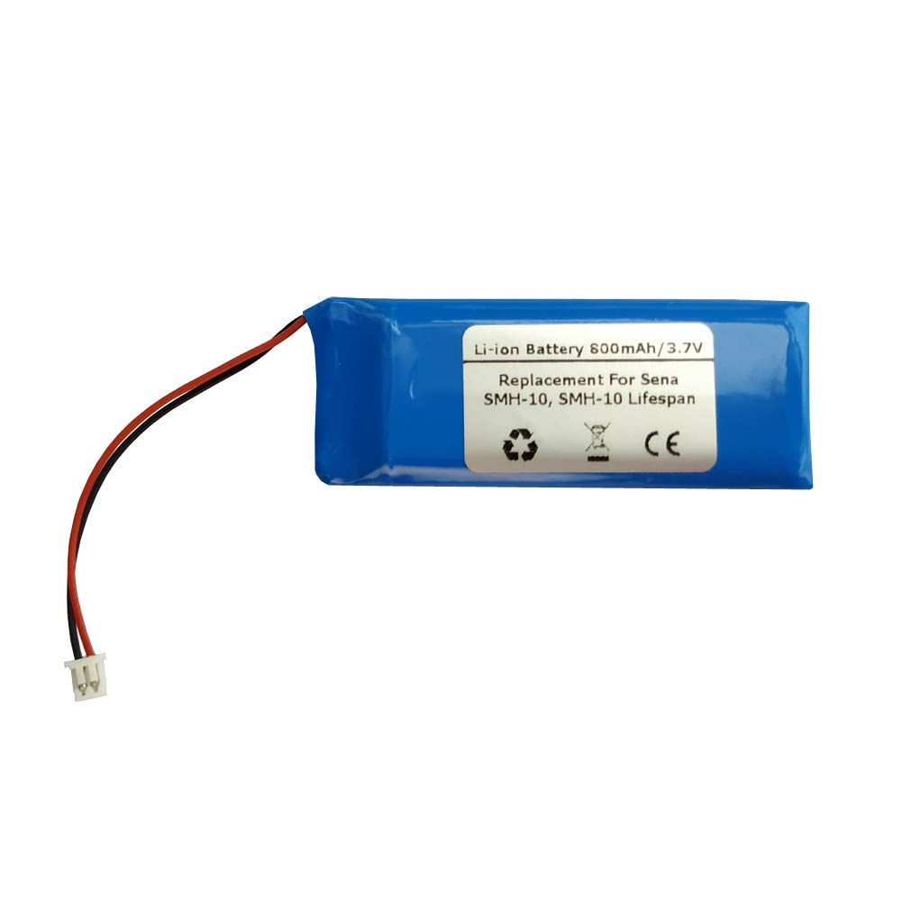 3.7V 800mAh Replacement Battery for Sena SMH-10 & SMH-10R Motorcycle Bluetooth Headset - Compatible with Helmet Intercom Systems (Model: 1ICP52/248P) - Long-Lasting Power for Extended Rides & Group Communication