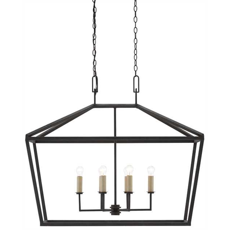 Denison 6-Light Chandelier - Elegant Rustic Lantern Style Pendant Light for Dining Room, Kitchen, or Entryway