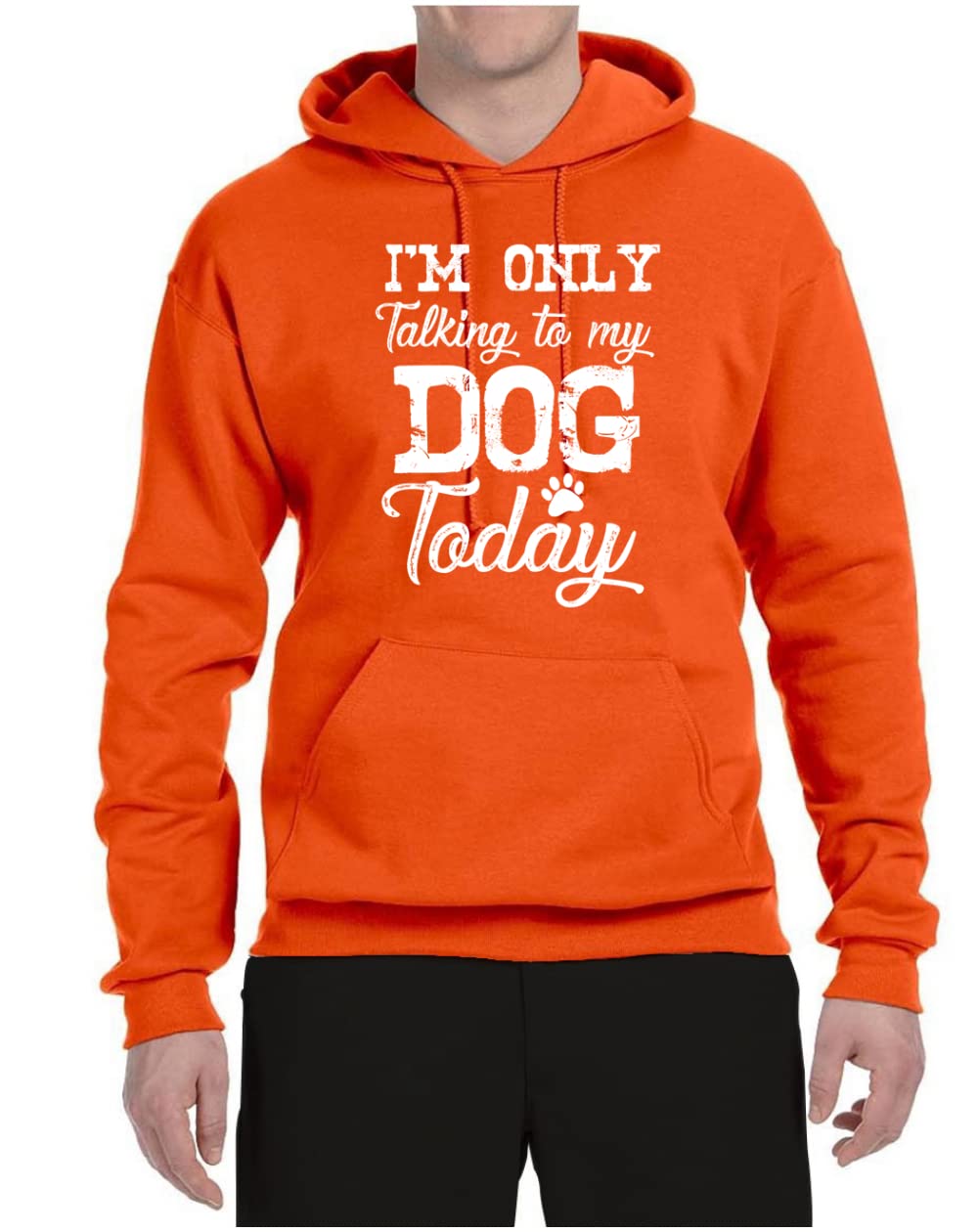 Wild Bobby 'I'm Only Talking to My Dog Today' Funny Dog Lover Unisex Graphic Hoodie Sweatshirt - Cute Casual Outfit for Dog Owners, Pet Lovers & Humor Apparel
