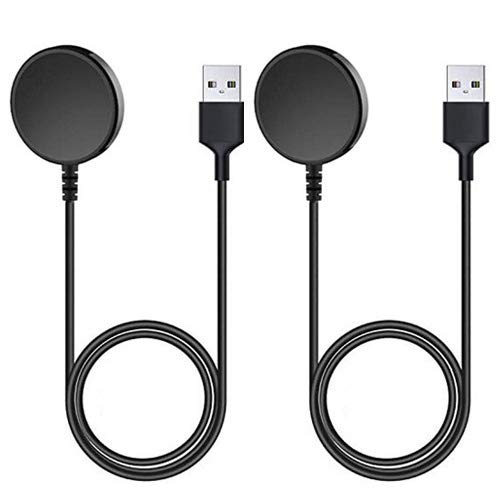 Emilydeals 2-Pack Replacement Charger Cable for Samsung Galaxy Watch Active SM-R500 - Compatible Magnetic Charging Dock (Black) | Perfect for Home, Office & Travel Use