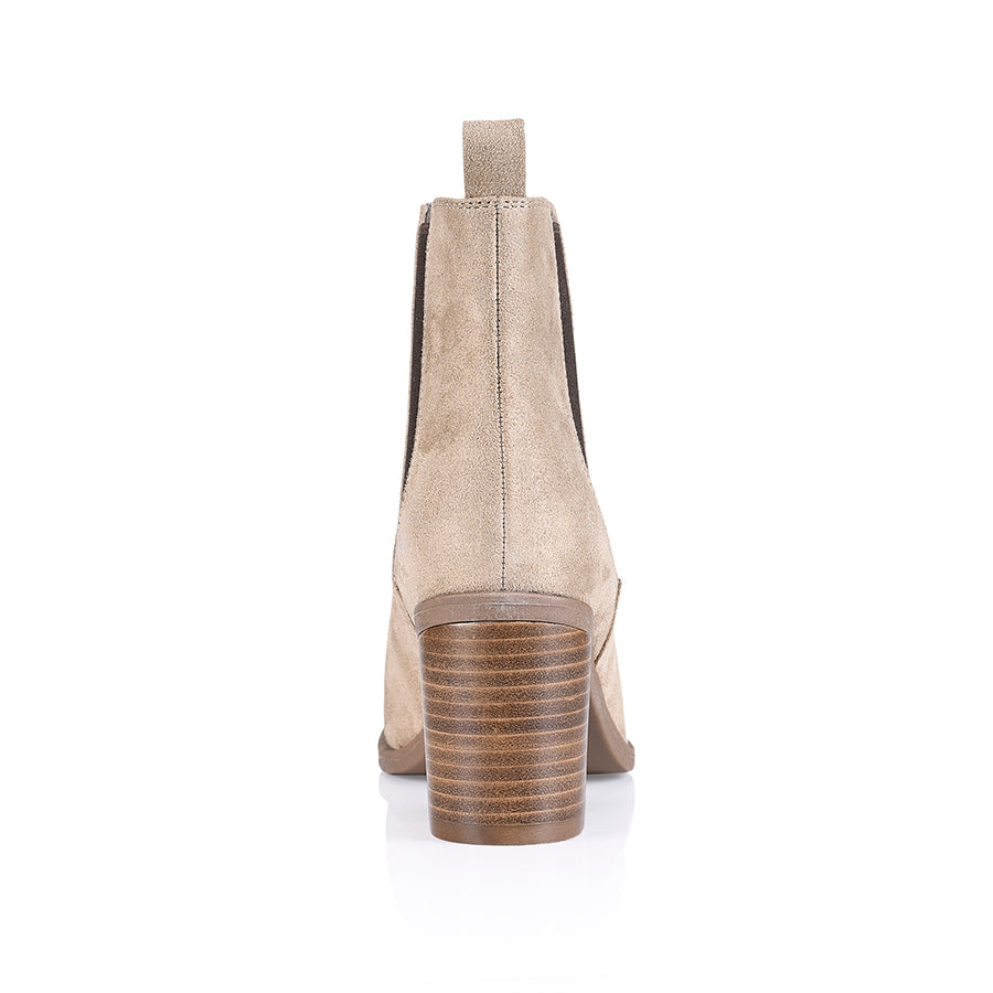 Samantha Women's Chelsea Boots in Taupe Micro Suede - Comfortable Ankle Boots for Casual Wear, Office & Fall Fashion