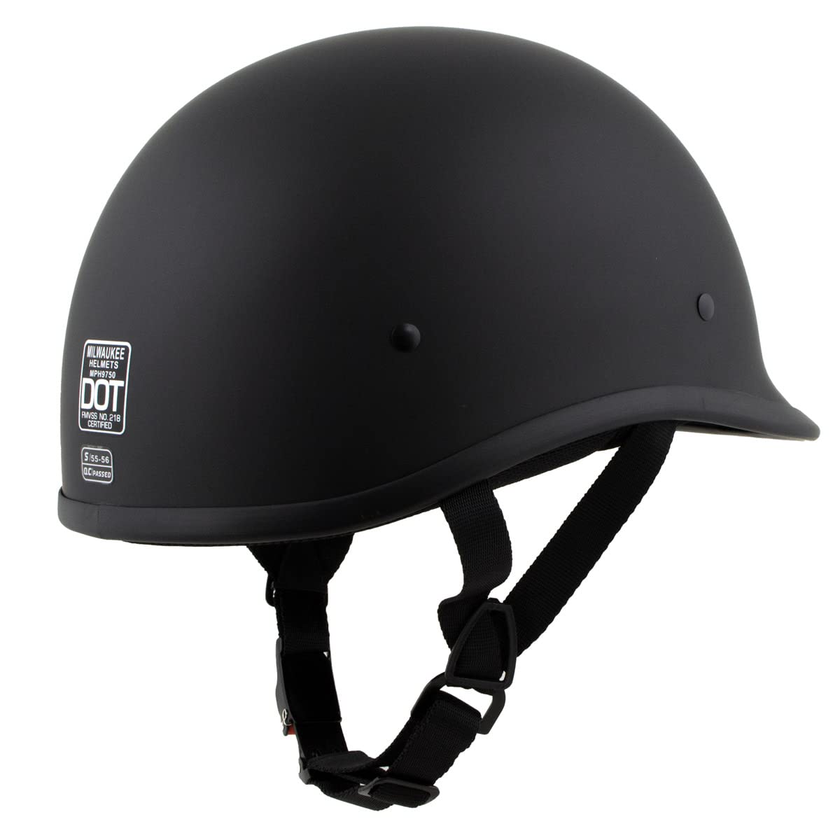 Milwaukee MPH9750DOT DOT Approved Matte Black Motorcycle Helmet for Men & Women - Small, Perfect for Urban Riding
