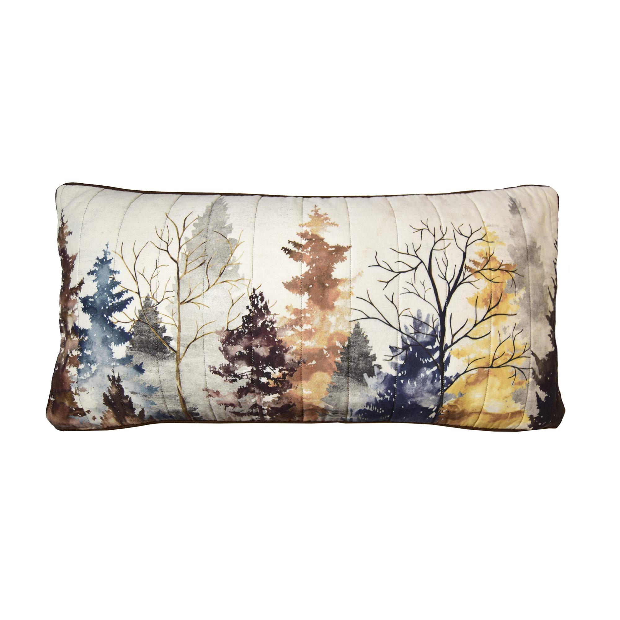 Donna Sharp Throw Pillow - Bear Mirage Lodge Watercolor Trees Decorative Pillow Cover - Rectangle Cushion for Sofa, Bed, Living Room Decor