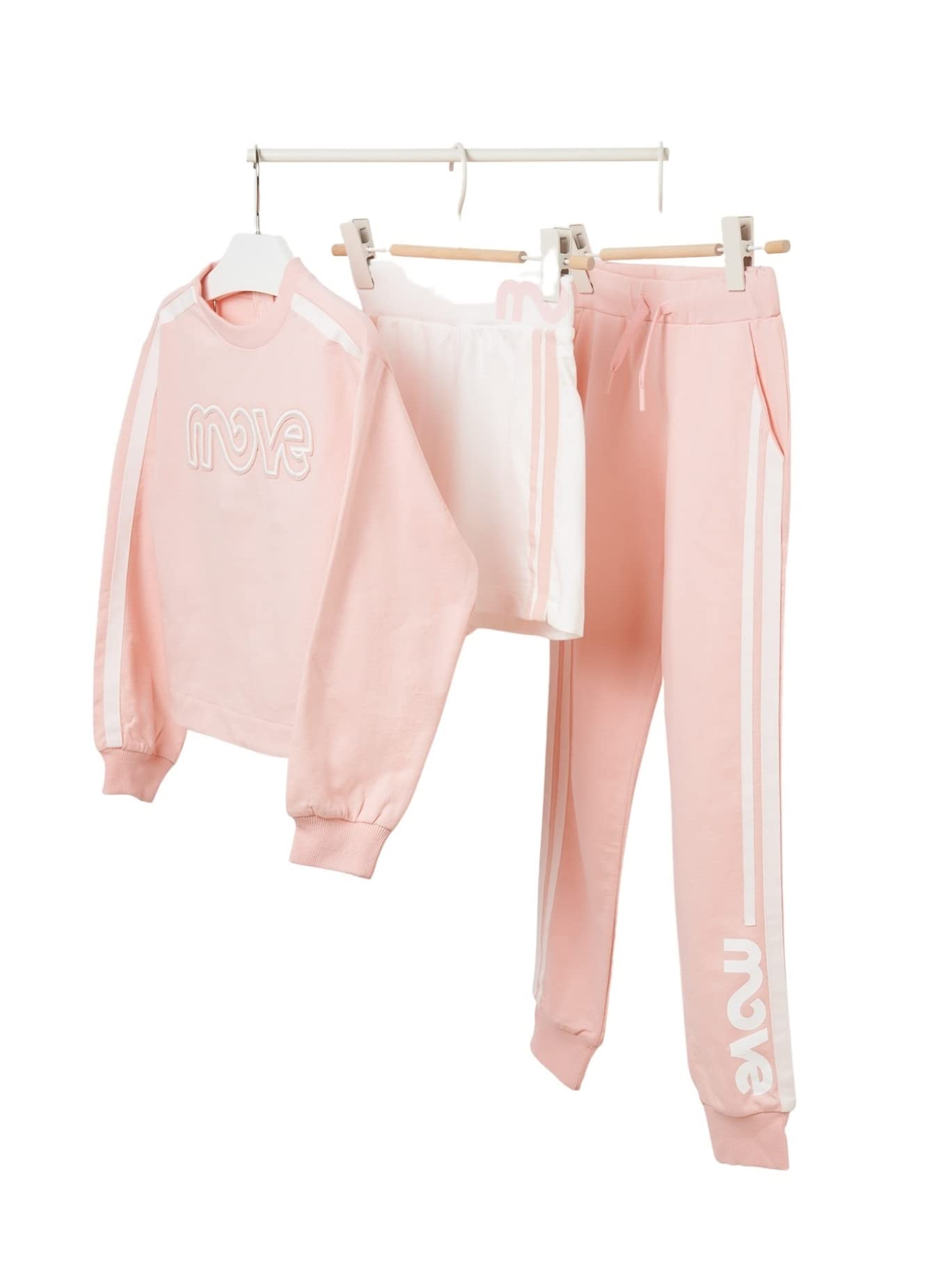 Mayoral Girls' 3-Piece Tracksuit Set - Comfortable Athletic Outfit for Kids | Casual Wear, Sports & Playtime Activities (Style 6837, Nude Color)