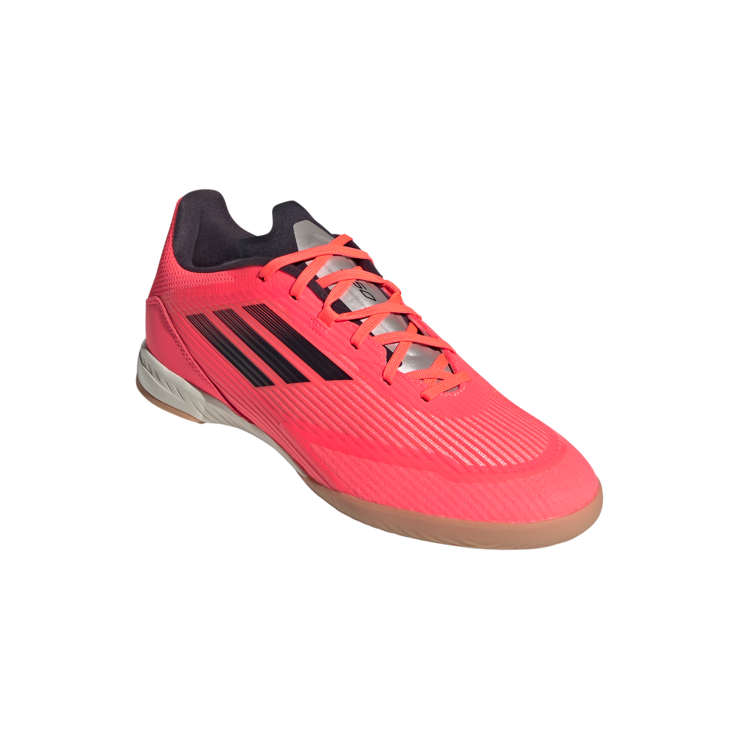 Adidas F50 League IN Indoor Soccer Shoes for Men - Turbo/Aurora Black/Platinum Metallic - Lightweight Football Cleats for Indoor Courts & Training Sessions