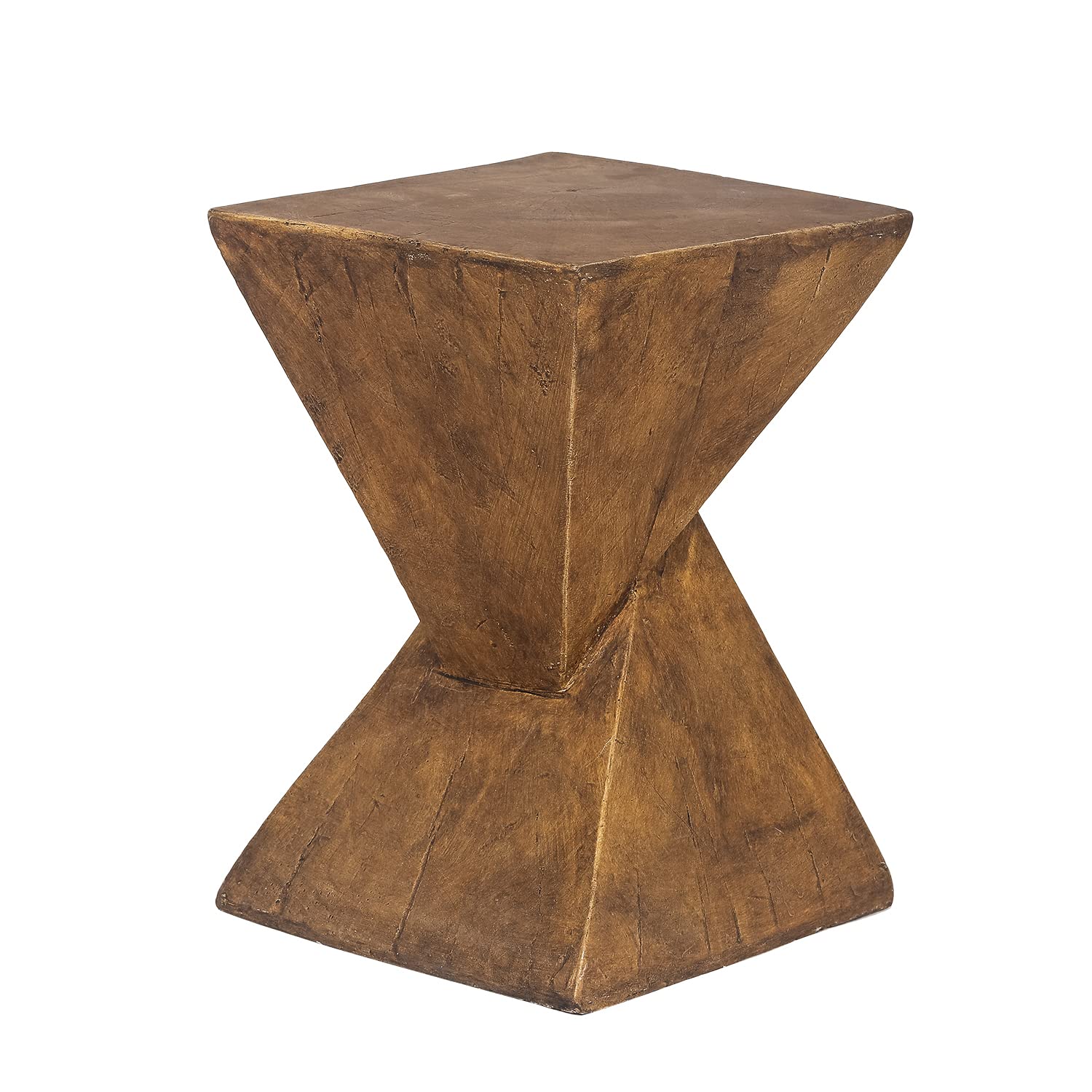 Homebeez Lightweight Concrete Accent End Table - Modern Hourglass Design Outdoor Side Table for Living Room, Backyard & Patio - 18.11 Inch Height in Natural Finish - Perfect for Coffee Table, Garden Decor & Small Space Furniture