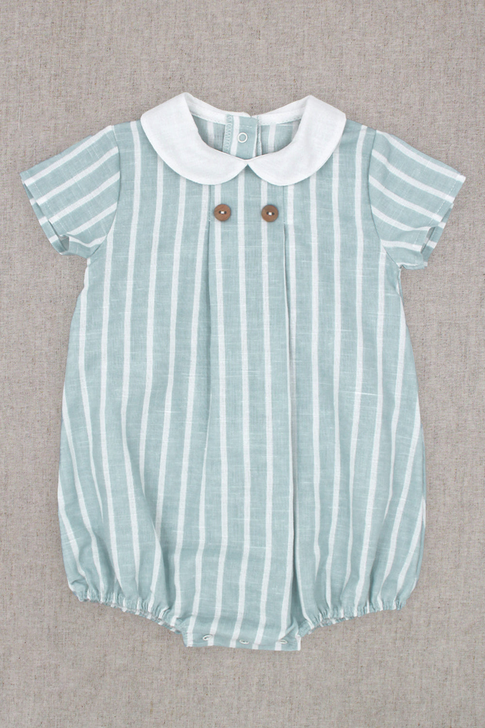 Luca Light Teal Striped Romper for Women - Soft Cotton Summer Jumpsuit with Pockets | Perfect for Beach Vacation, Brunch Dates & Casual Outings