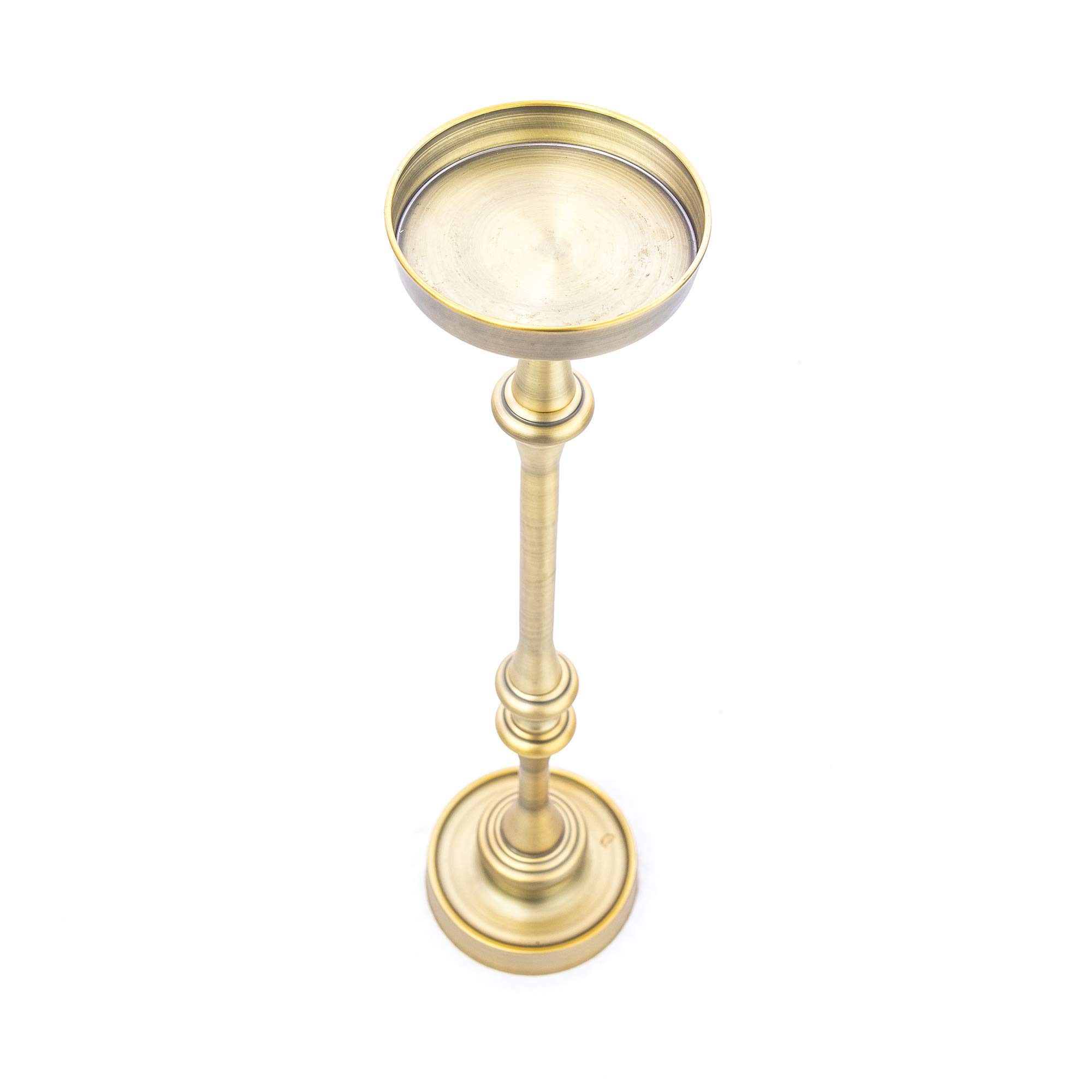 Dapper Glam 6-inch Round Martini Side Table Set of 2 - Brass End Tables for Small Spaces, Living Room, Bar & Lounge Decor | Compact Drink Table for Cocktails & Coffee