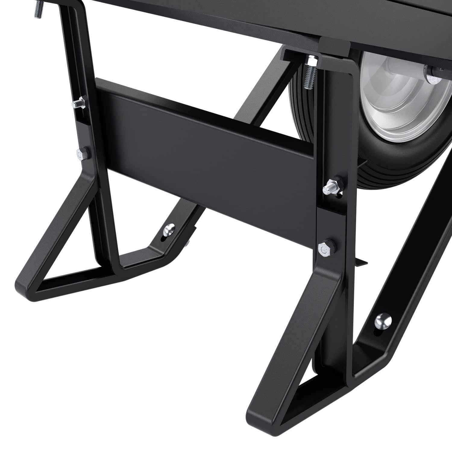 Bon 28 909 Premium Contractor Grade Poly-Tray Double Wheel Wheelbarrow with Steel Handle & Ribbed Tire - 5.75 Cu Ft Capacity - Ideal for Construction, Landscaping & Garden Work