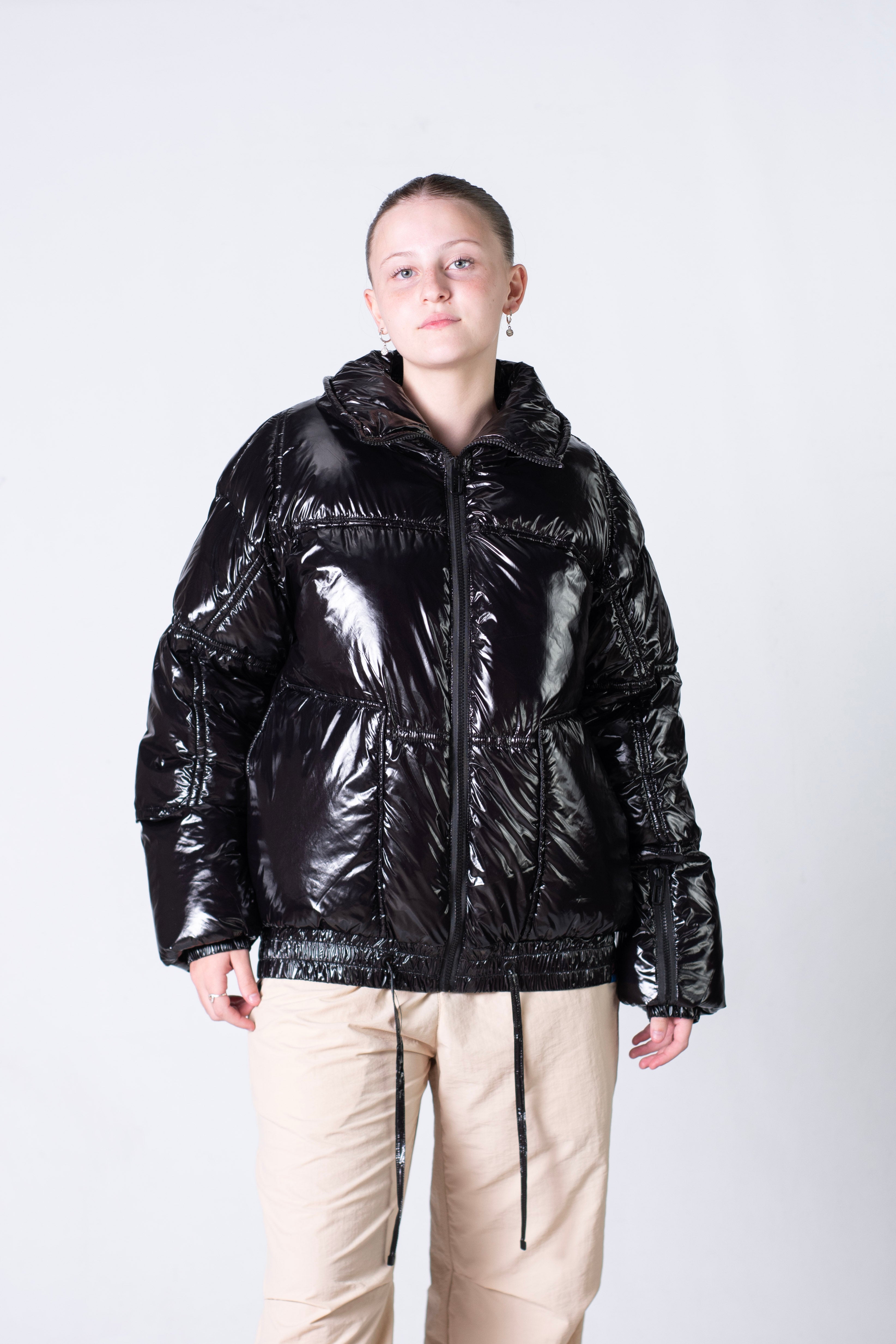 King Of Art Women's Black Zip Puffer Jacket - Warm Winter Coat for Outdoor Activities & Casual Wear