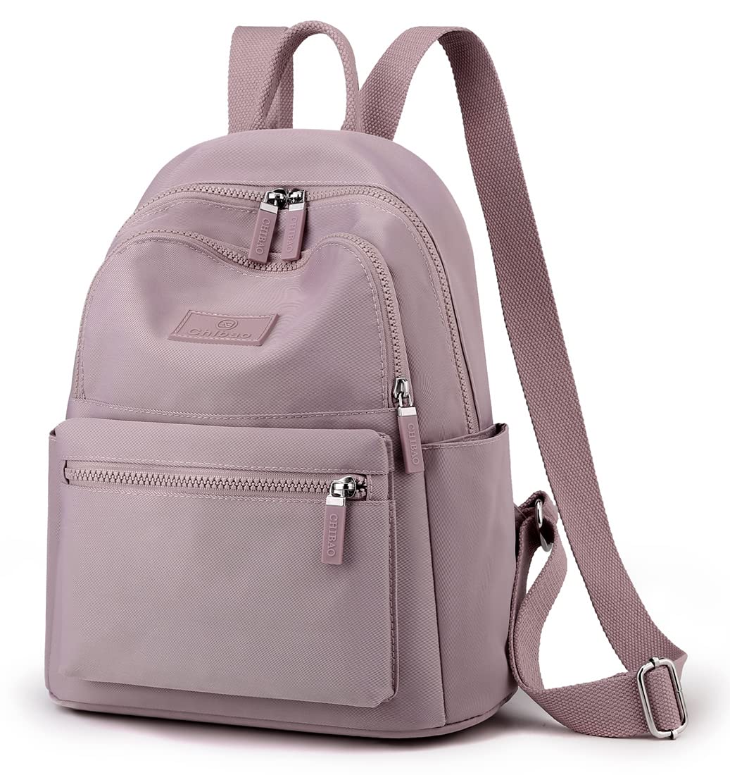 Collsants Small Backpack for Women - Light Purple Mini Nylon Backpack Purse | Stylish Daypack for Travel, Work & School Essentials