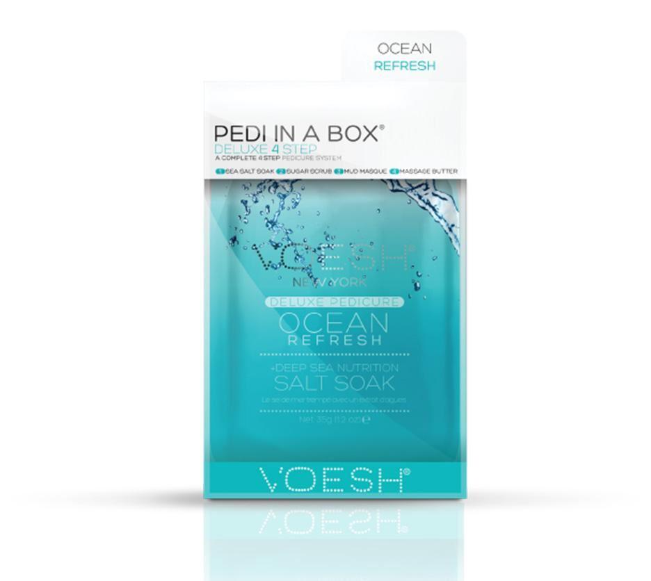 Voesh Pedi in a Box Ocean Refresh Exfoliating Foot Peel Mask - Spa Quality At-Home Pedicure Treatment for Soft Smooth Feet | Perfect for Self-Care, Travel & Gift Giving