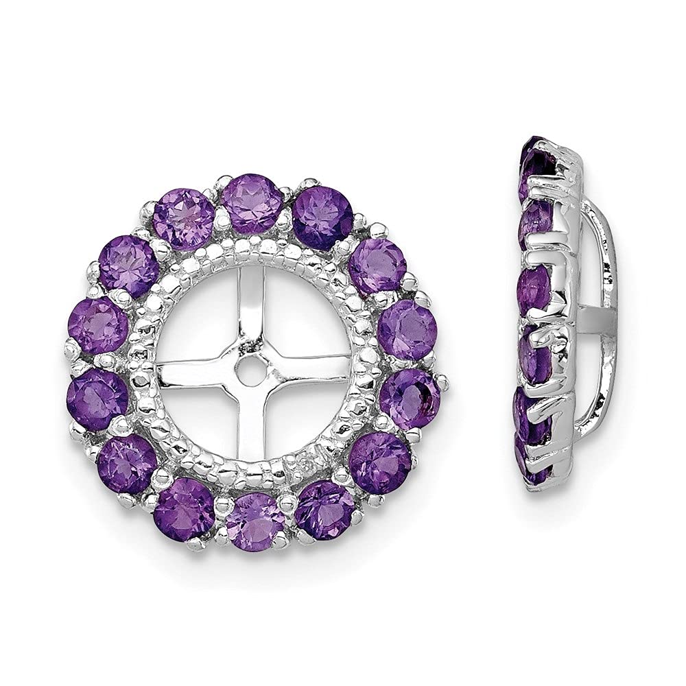 925 Sterling Silver Rhodium Plated Gemstone & Diamond Earring Jackets for Women | Elegant Wedding, Party & Everyday Jewelry Accessories